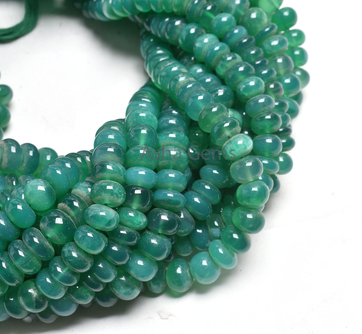 Green Onyx Smooth Rondelle Shape Beads,12.5" Strand Onyx Plain handmade Gemstone Loose Beads, green Onyx Beads For Jewelry Making Craft SALE