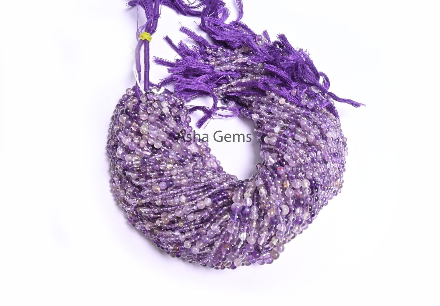 12.5" Strand Amethyst Smooth Round Shape Beads, Natural Amethyst Beads, Shaded Purple Amethyst Plain Round Ball Gemstone Bead Jewelry Making