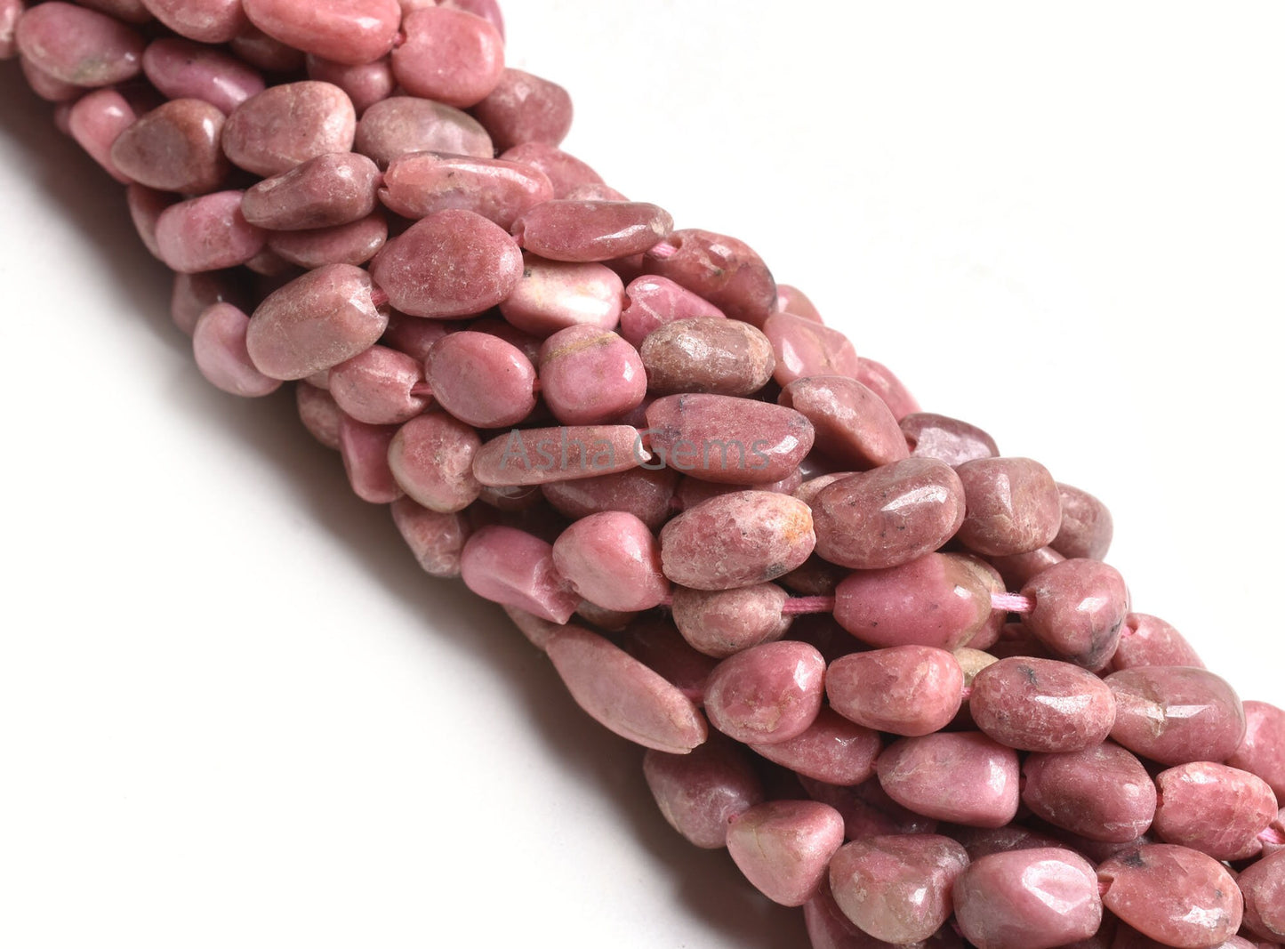 Beautiful Pink Rhodonite Smooth Nugget Gemstone Beads, Natural Rhodonite Handmade Uneven Tumble Shape Beads, Rhodonite Beads Jewelry Crafts