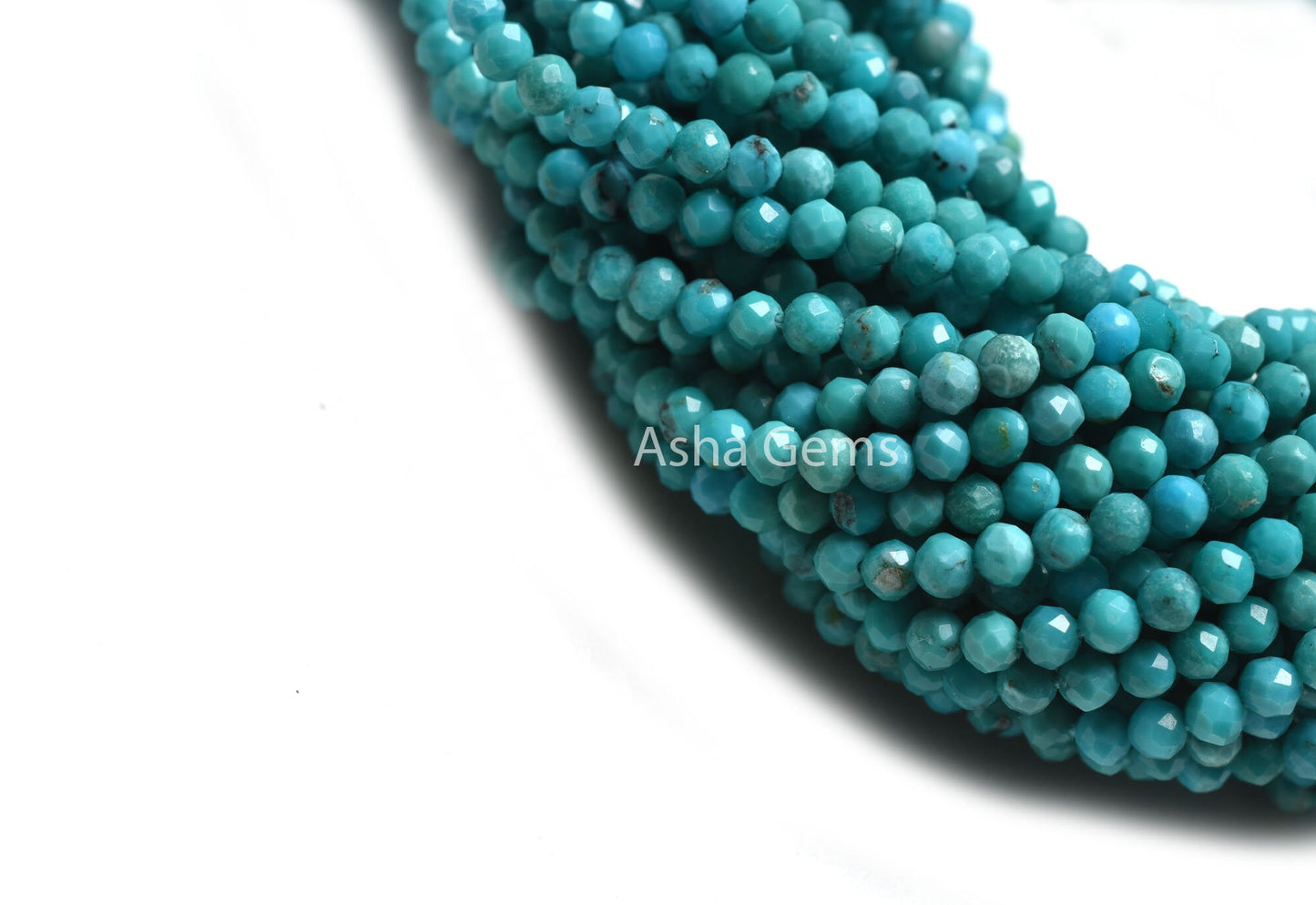 AAA Natural Arizona Turquoise Micro Cut Gemstone Beads,2.5 mm American Turquoise Machine Cut Rondelle Faceted Beads,13" Blue Turquoise Beads