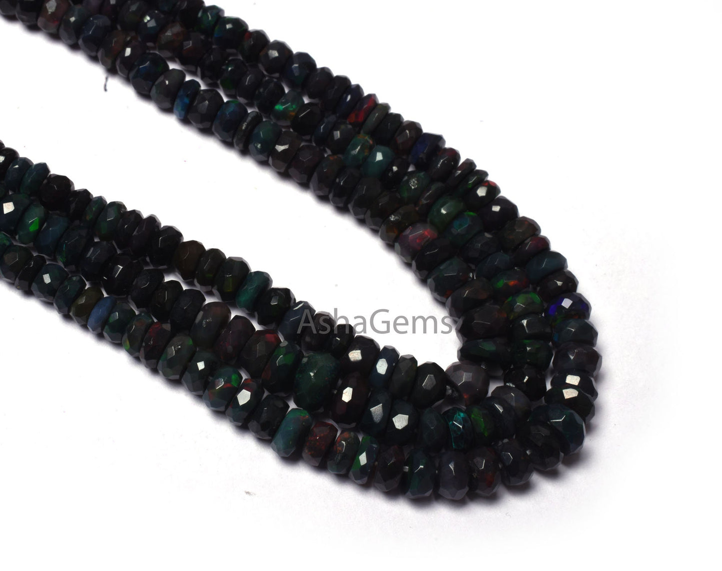 AAA Multi Blue Ethiopian Opal Faceted Rondelle shape Beads, Natural Flashy Welo Fire Ethiopian Opal Gemstone Bead Opal Indian Cut Beads SALE