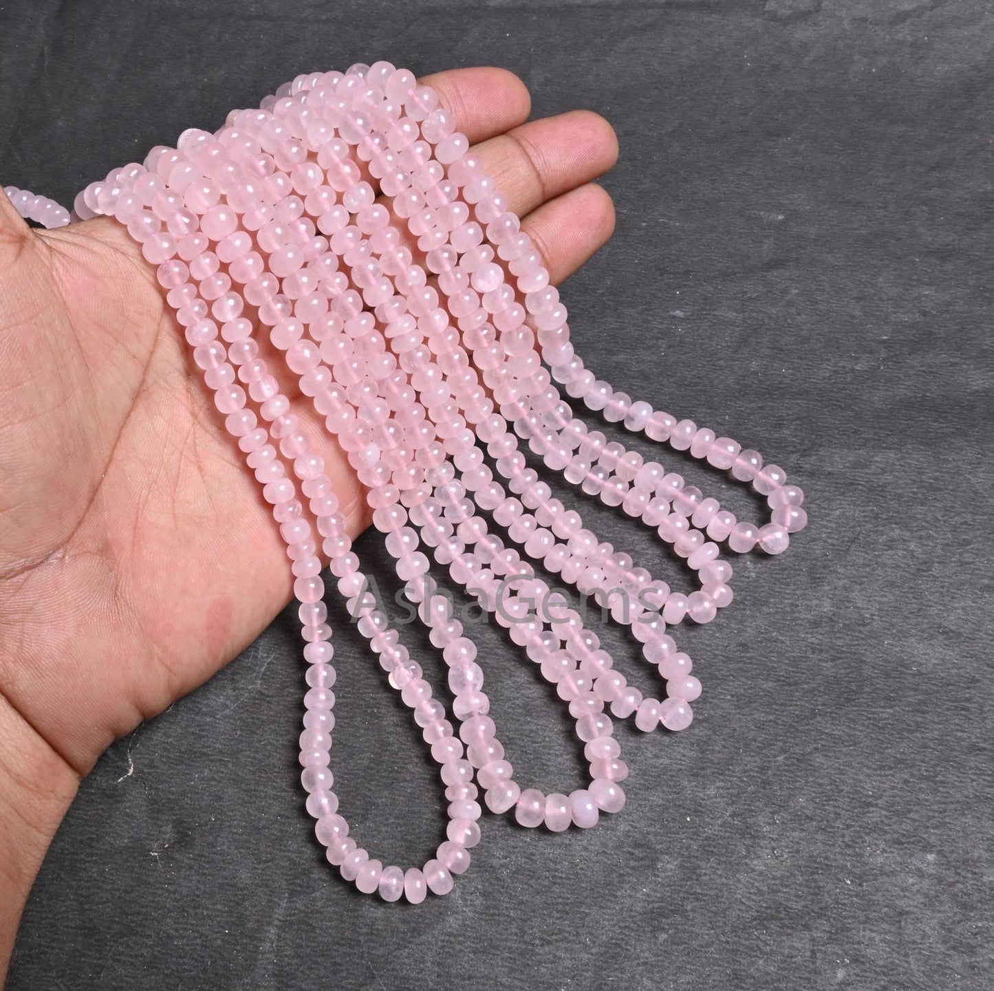 Natural Pink Rose Quartz Smooth Rondelle Shape Gemstone Beads,8/16" Rose Quartz Plain handmade Pink Quartz Beads Necklace Jewelry Craft SALE