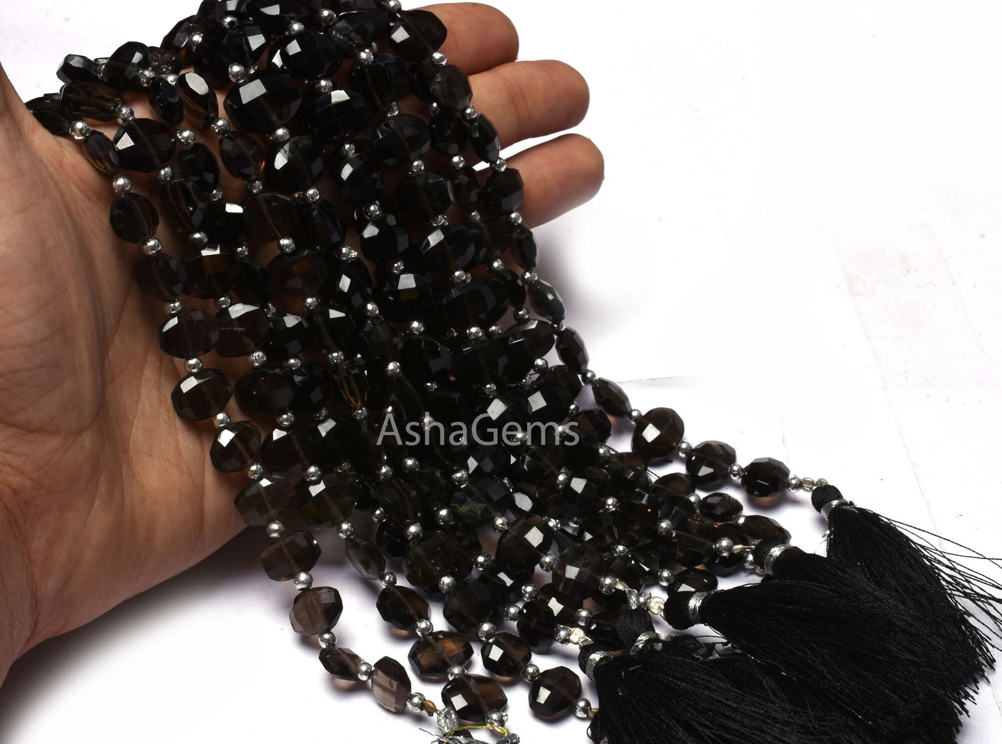 Beautiful Smoky Fancy Oval Shape Faceted Gemstone Beads,10" Strand AAA Smoky Quartz Step Cut Briolette Beads Smoky Beads For Jewelry Makings