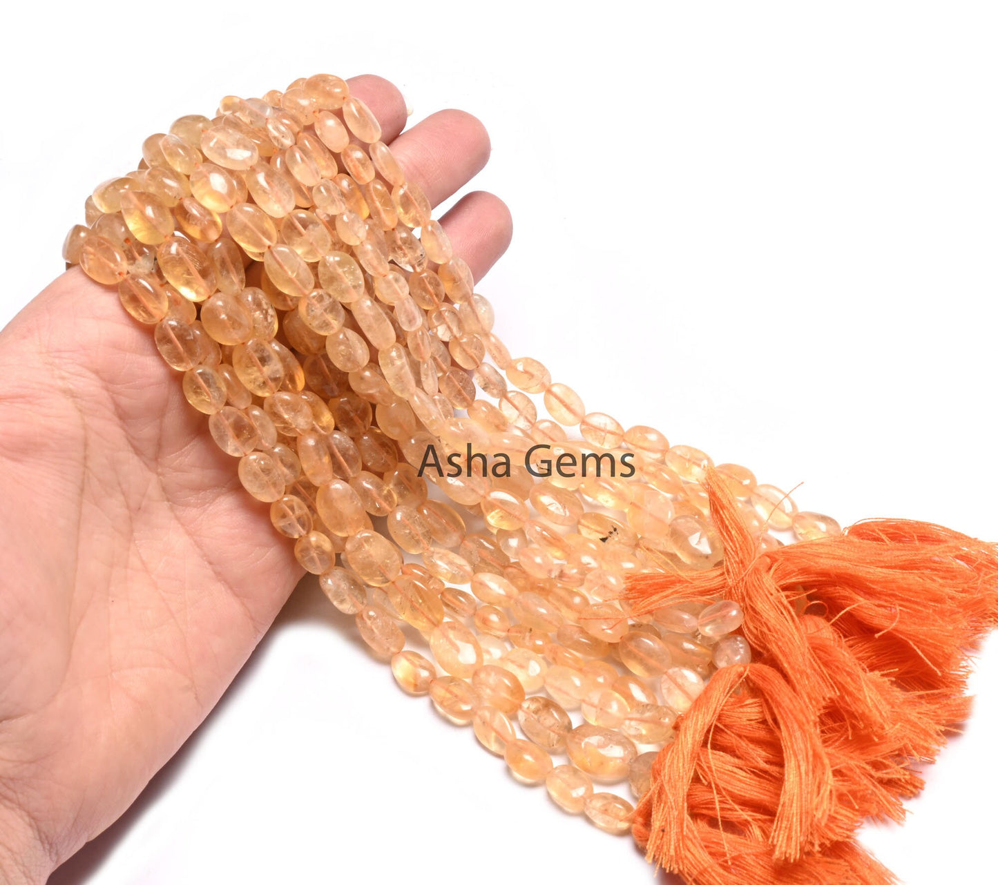 Fine Citrine Smooth Oval Shape Beads,12.5" Strand Natural Yellow Citrine Quartz Plain Handmade Oval Gemstone Loose Beads Jewelry Crafts SALE