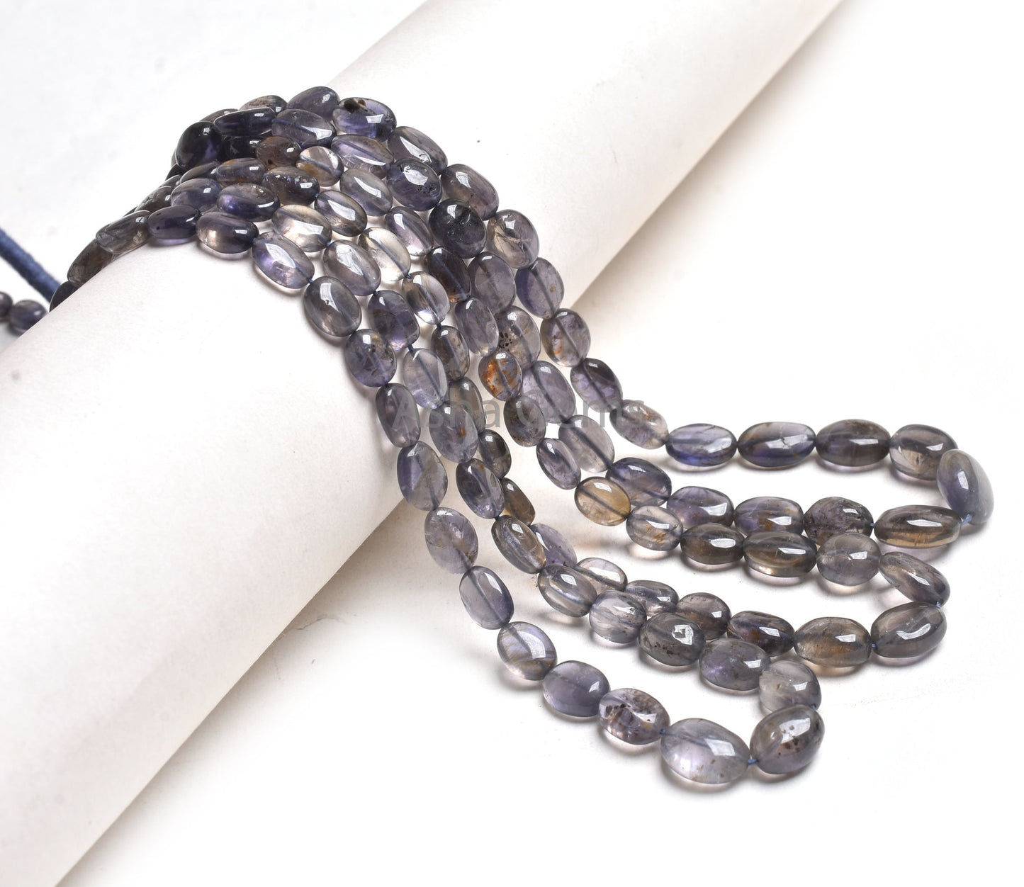Beautiful Natural Iolite Smooth Oval Handmade Beads,16" Fine Blue Iolite Plain Oval Straight Drill Gemstone Beads, Iolite Beads Jewelry SALE
