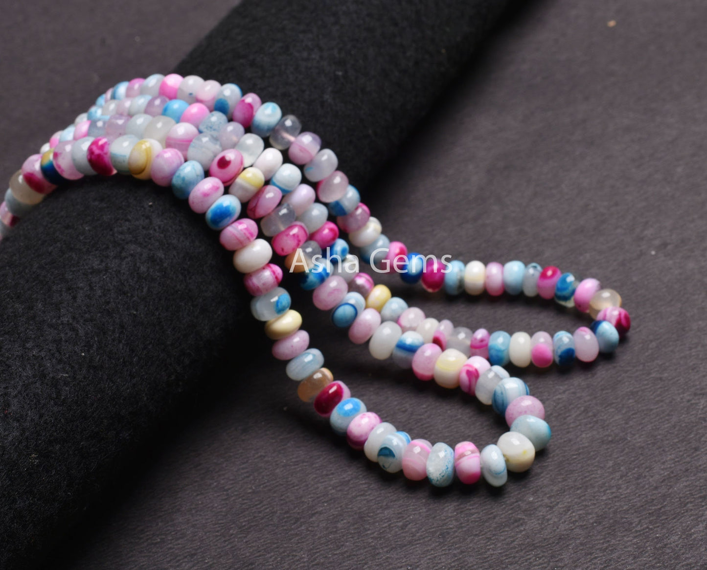 Beautiful Multi Color Opal Smooth Rondelle Shape Disco Beads, Colorful Disco Beads Opal Strand For Jewelry Making Crafts Opal Gemstone Bead