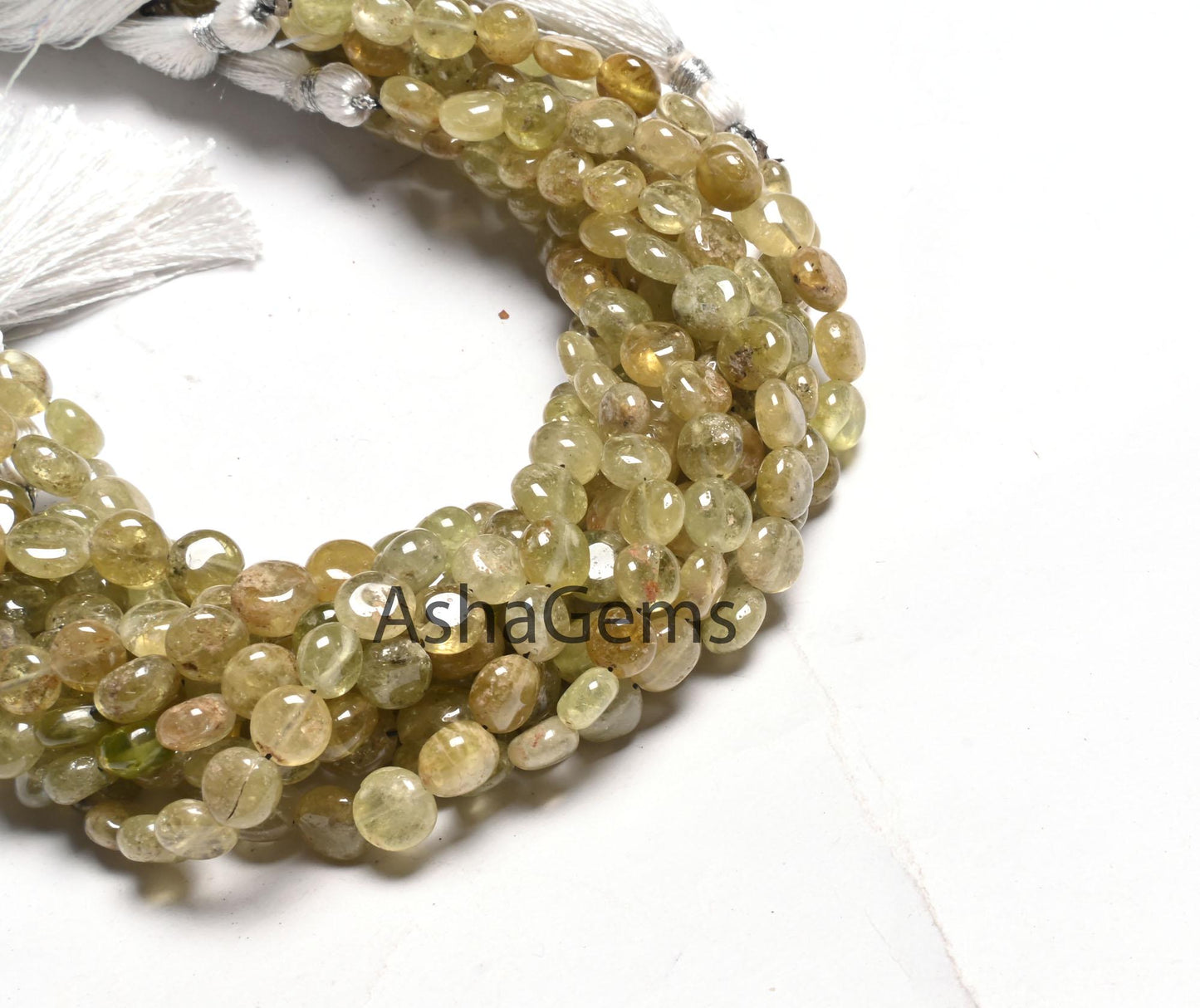 Natural Green Vessonite Smooth Coin Shape Handmade Beads, Vessonite Coin Straight Drill Gemstone Loose Beads Vesuvianite Bead Jewelry Crafts