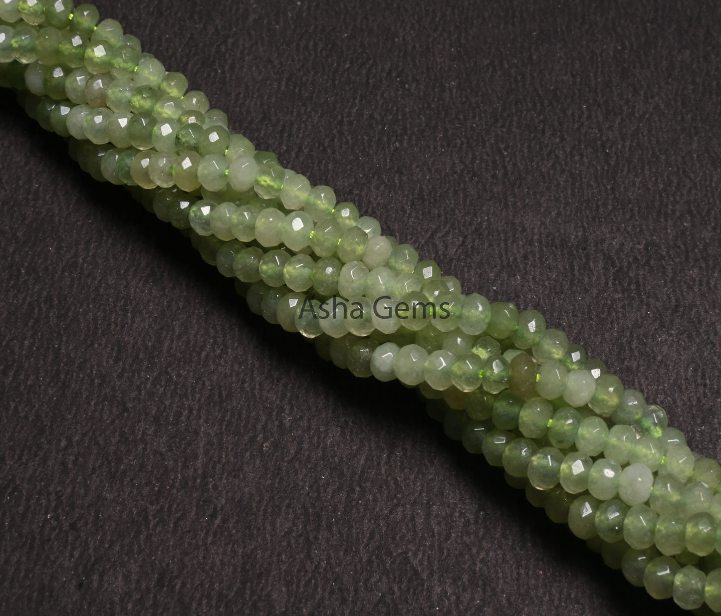Shaded Light Green Jade Quartz Machine Cut Beads4.5 mm Fine Green Jade Quartz Faceted Rondelle Gemstone Loose Bead,13.5" Jewelry Crafts SALE