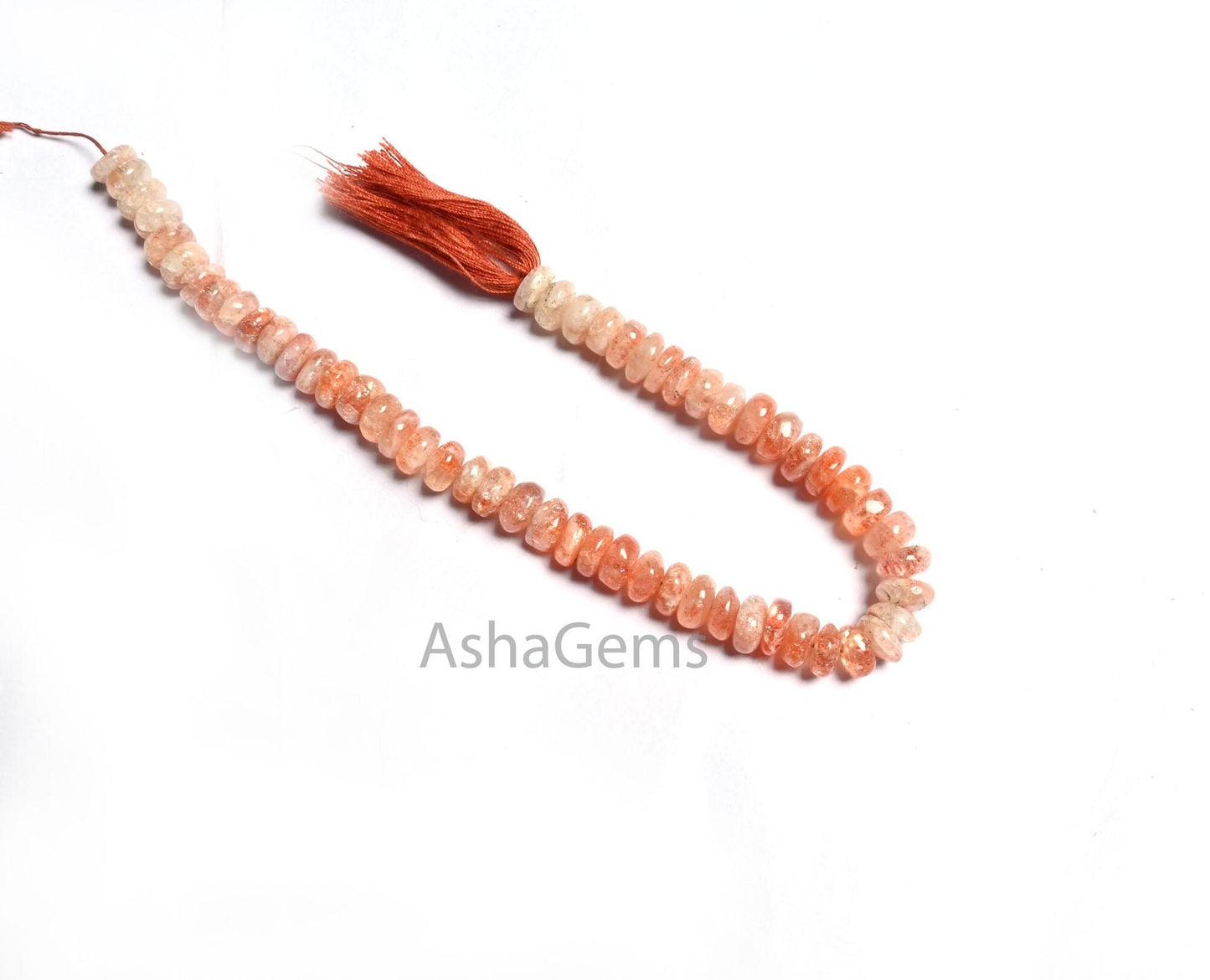 Natural Sunstone Smooth Rondelle shape beads, Shaded Sunstone Plain Handmade Gemstone Loose Beads, Sunstone beads Jewelry making Crafts SALE