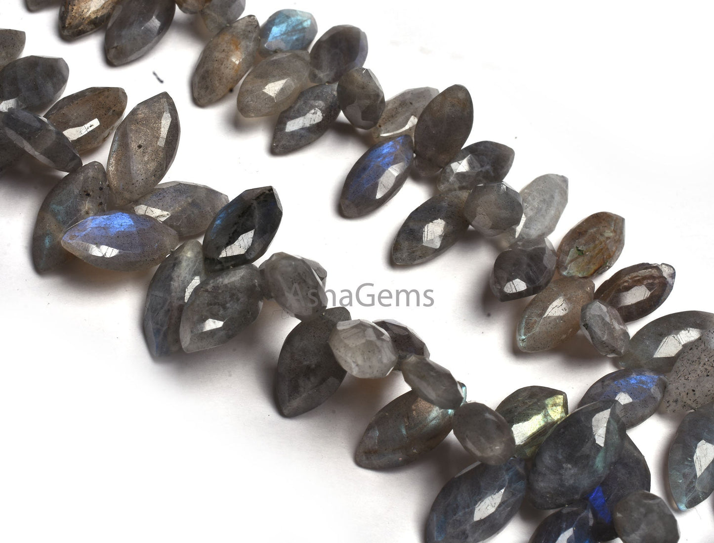 Natural Labradorite Faceted Marquise Shape Gemstone Beads,8.5"Strand Multi Fire Labradorite Bead, Black rainbow Marquise Briolette Bead SALE