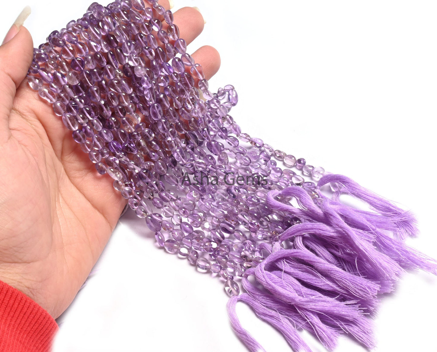 AAA Quality Pink Amethyst Tiny Nugget Gemstone Loose Bead,12" Strand Pink Amethyst Handmade Uneven Tumble Straight Drill Beads Jewelry Craft (AG 22280)