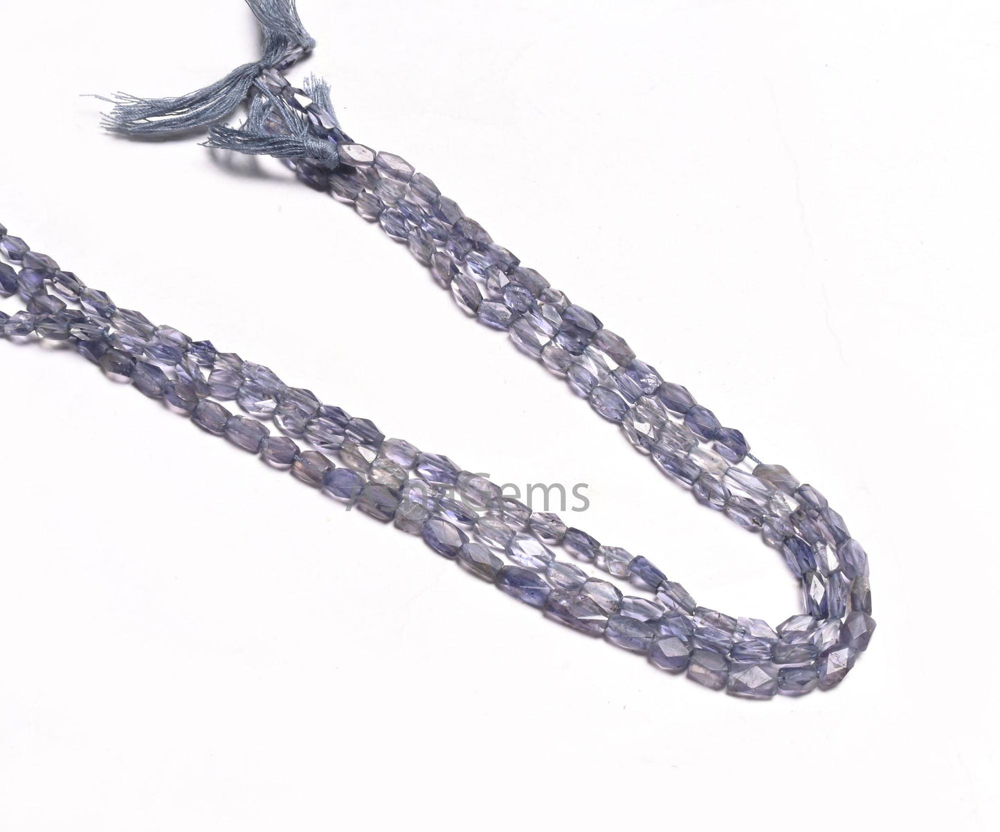14" Natural Blue Iolite Faceted Rectangle Shape Gemstone Beads, Iolite Indian Cut fancy Long Rectangle Briolette handmade Beads Jewelry SALE