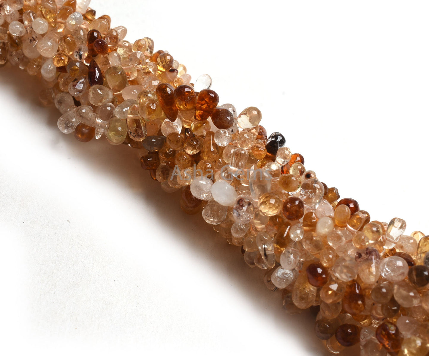13" Strand Natural Citrine Quartz Teardrop Beads, Shaded White Yellow Citrine Smooth Uneven Drop Handmade Gemstone Loose Bead Jewelry Making