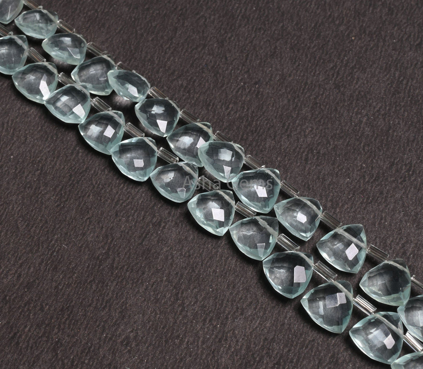 10mm AAA Quality Aqua Blue Hydro faceted Trillion Shape Beads,7.5" Aquamarine Color Hydro fancy Triangle Briolette Bead Jewelry Craft SALE