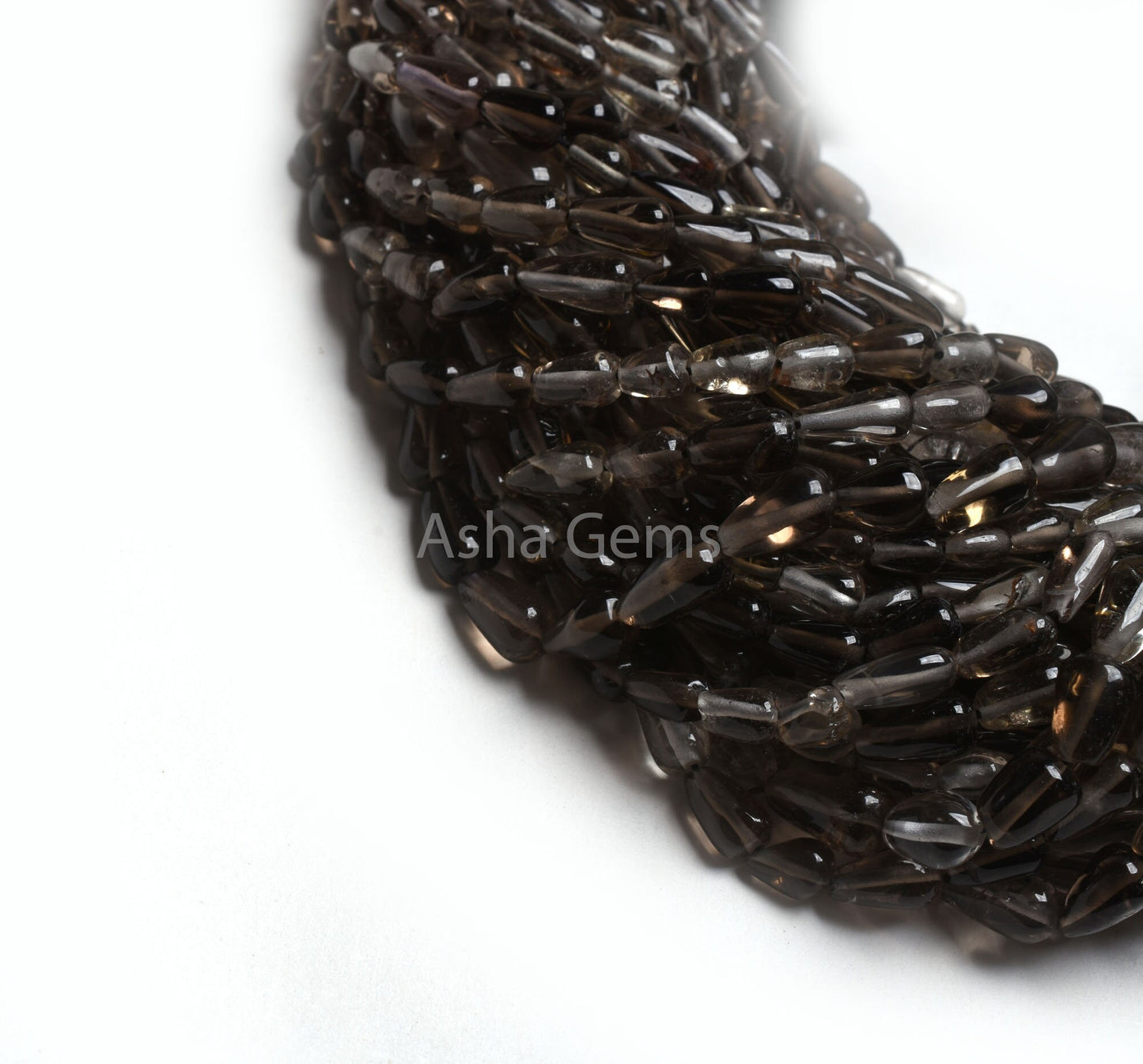 Beautiful Smoky Quartz Smooth Drop Shape Beads, Natural Smoky Plain Handmade Uneven Teardrop Straight Drill Gemstone Smoky Bead Jewelry SALE