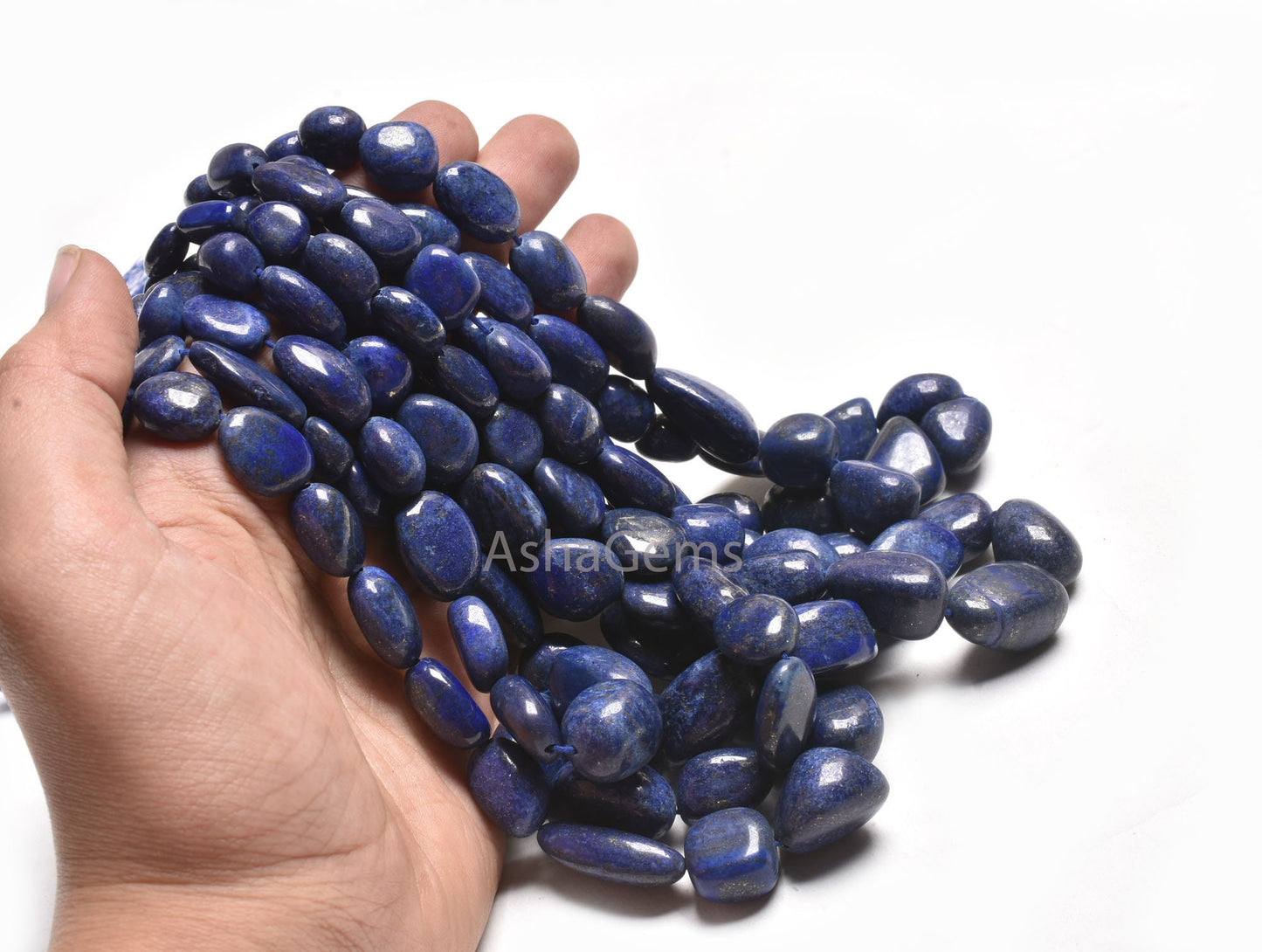 Natural Lapis Lazuli Smooth Nugget Shape Beads,9/18" Blue Lapis Tumble Beads handmade, Lapis Loose Gemstone Bead Jewelry Making Craft SALE