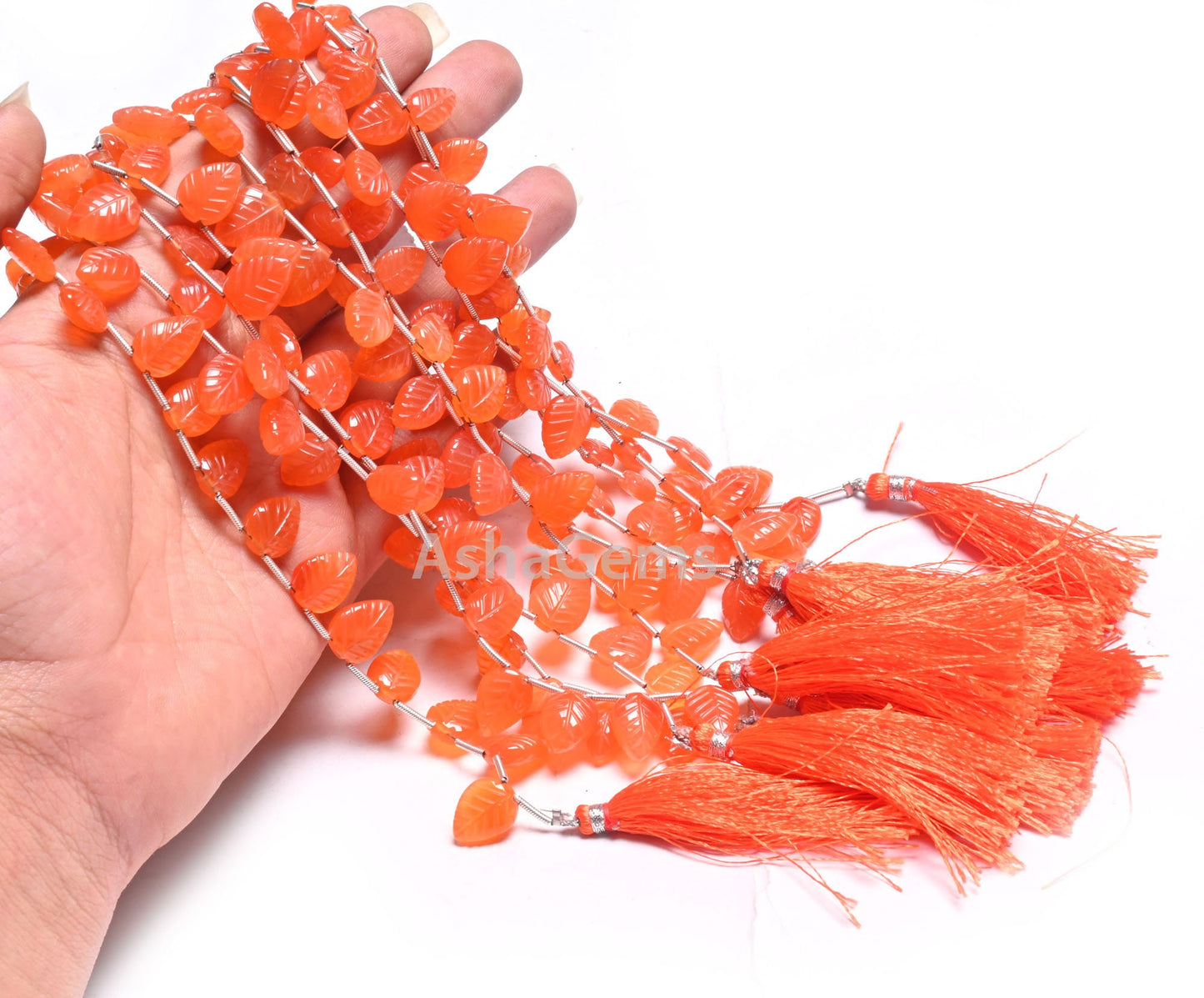 AAA Quality Carnelian Fancy Leaves Shape handmade Carving Beads, Orange Carnelian Carved Pear Briolette Gemstone Beads Jewelry Making Craft