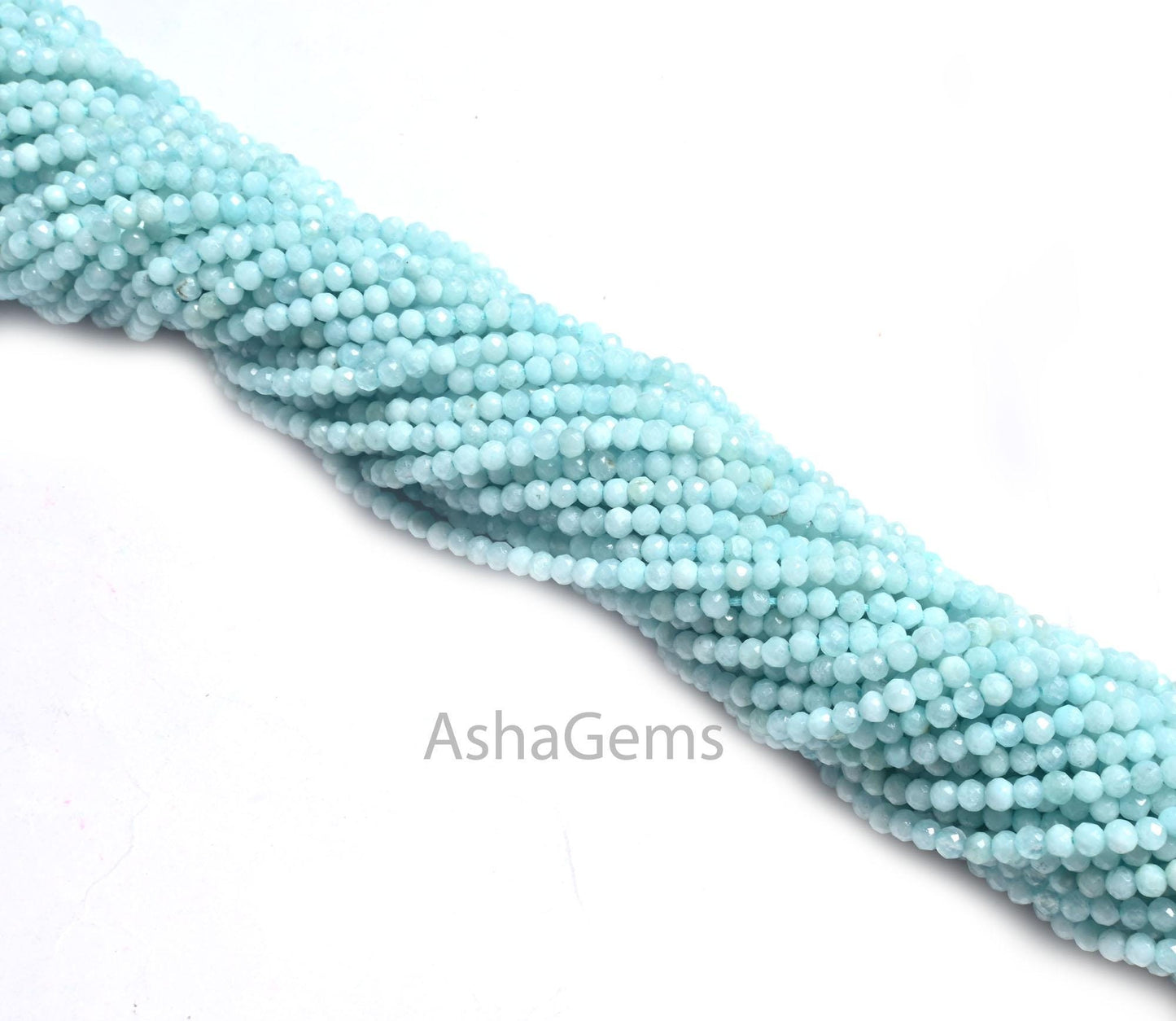 3 mm Beautiful Blue Larimar Micro Faceted Roundelle Beads, Natural Larimar Machine Cut Gemstone Larimar Beads Jewelry Makings Necklace SALE