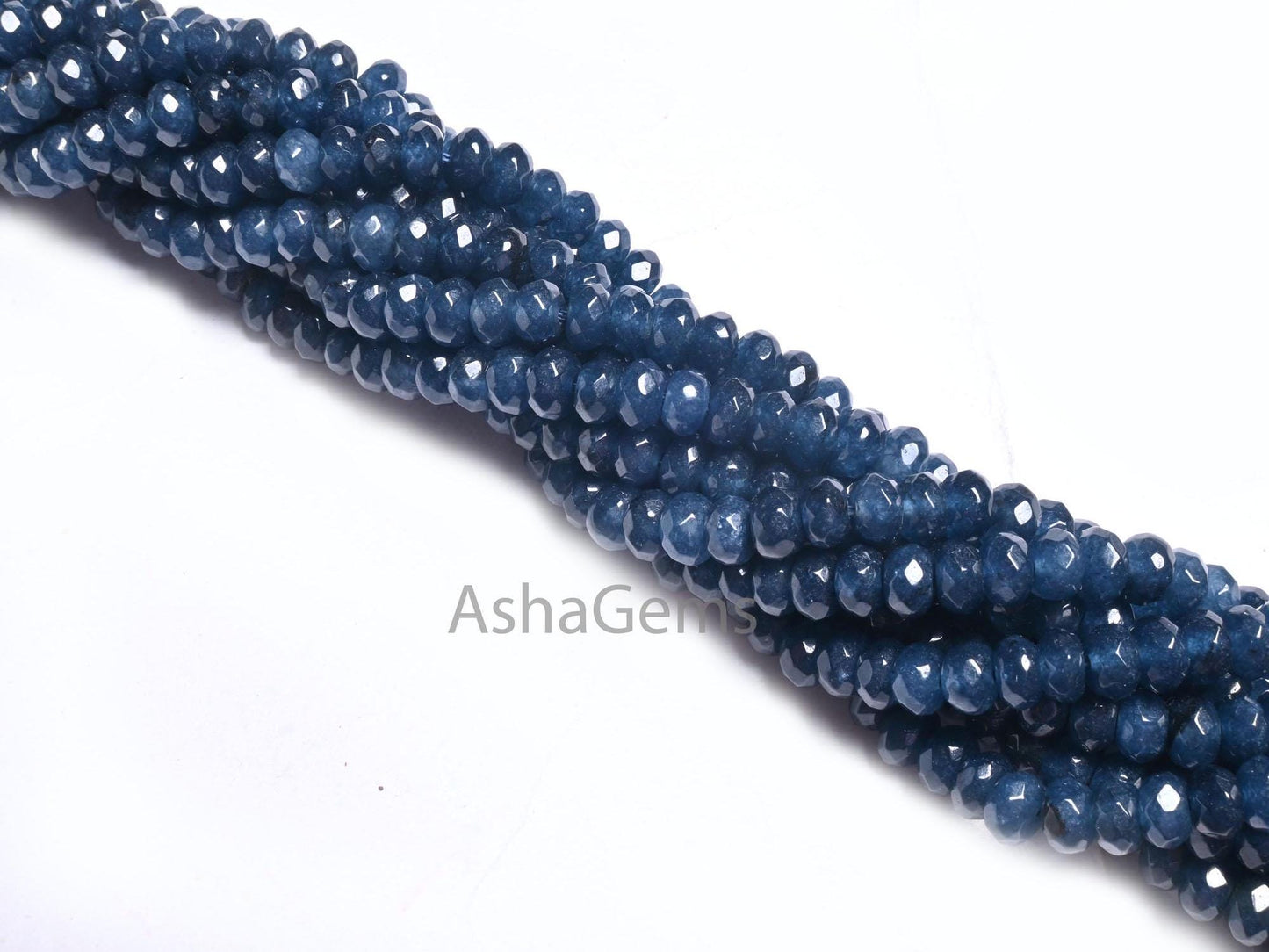 6 mm Beautiful Navy Blue Color Jade Quartz faceted Rondelle Shape Beads, Fine Blue Jade machine cut Gemstone Loose Beads Jewelry Crafts SALE