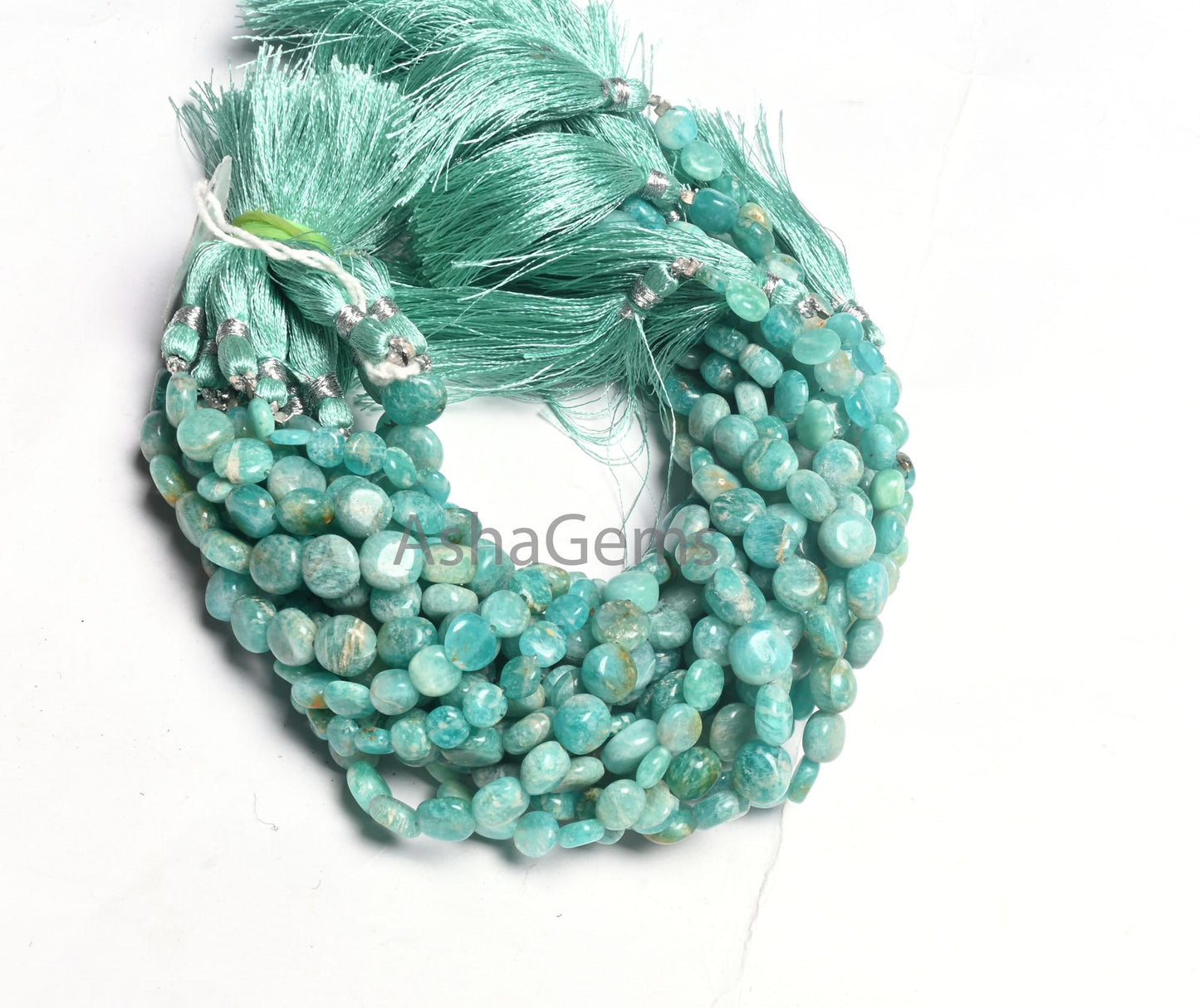 Beautiful Blue Amazonite Smooth Coin Gemstone Loose Beads, natural Blue Amazonite Coin Plain Handmade Straight Drill Bead Jewelry Craft SALE
