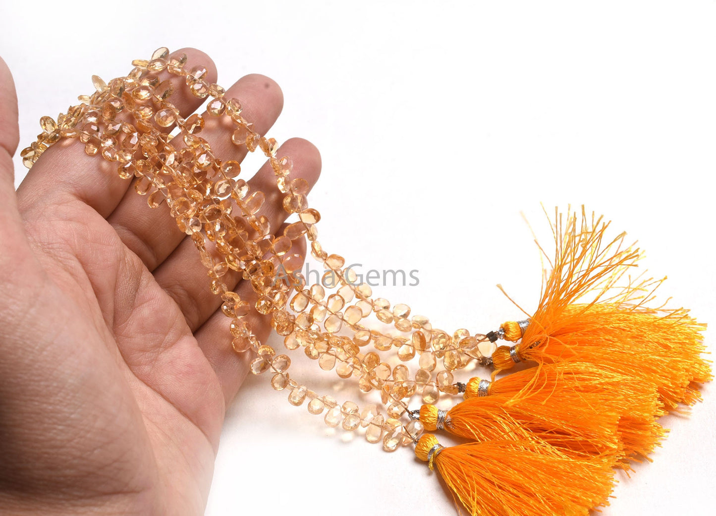 AAA Quality Citrine Quartz Faceted Pear Shape Beads,4-7mm Natural Yellow Citrine Tiny Teardrop Briolette Gemstone Beads,8" Citrine Bead SALE