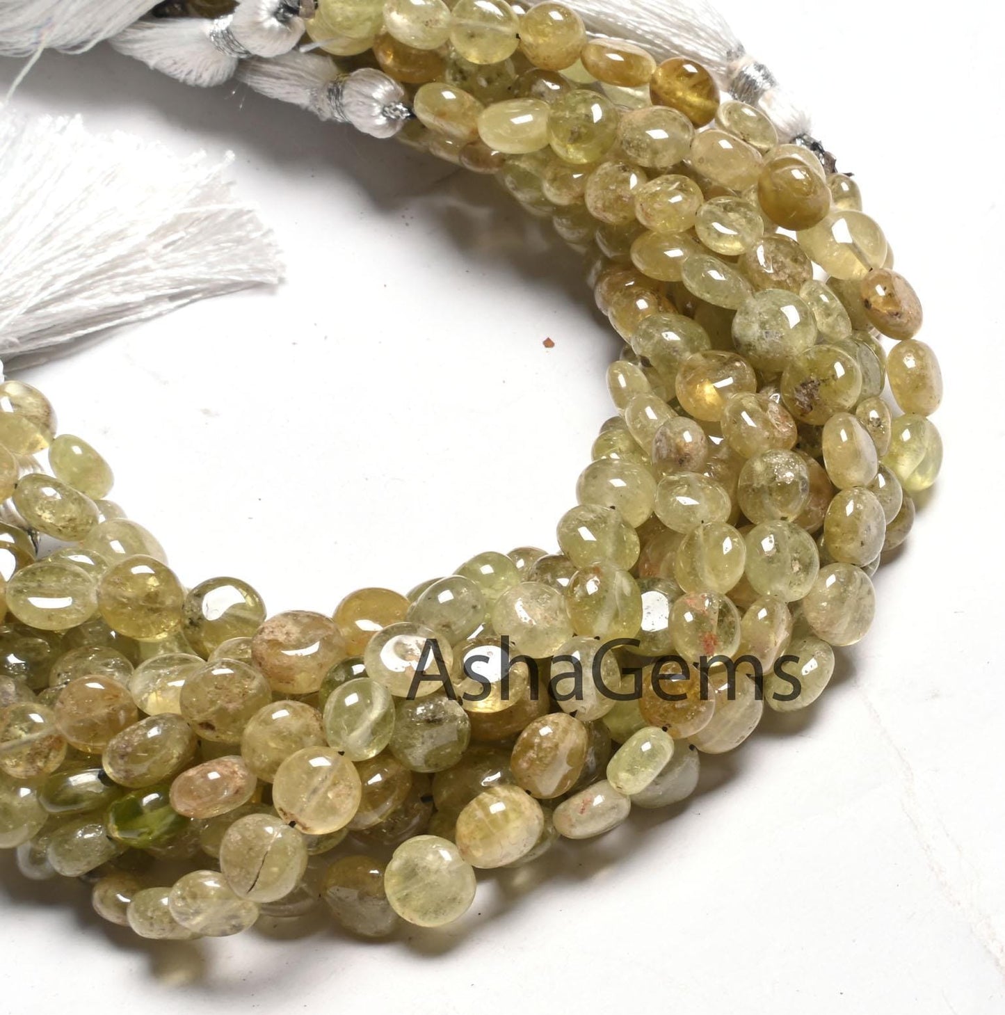 Natural Green Vessonite Smooth Coin Shape Handmade Beads, Vessonite Coin Straight Drill Gemstone Loose Beads Vesuvianite Bead Jewelry Crafts
