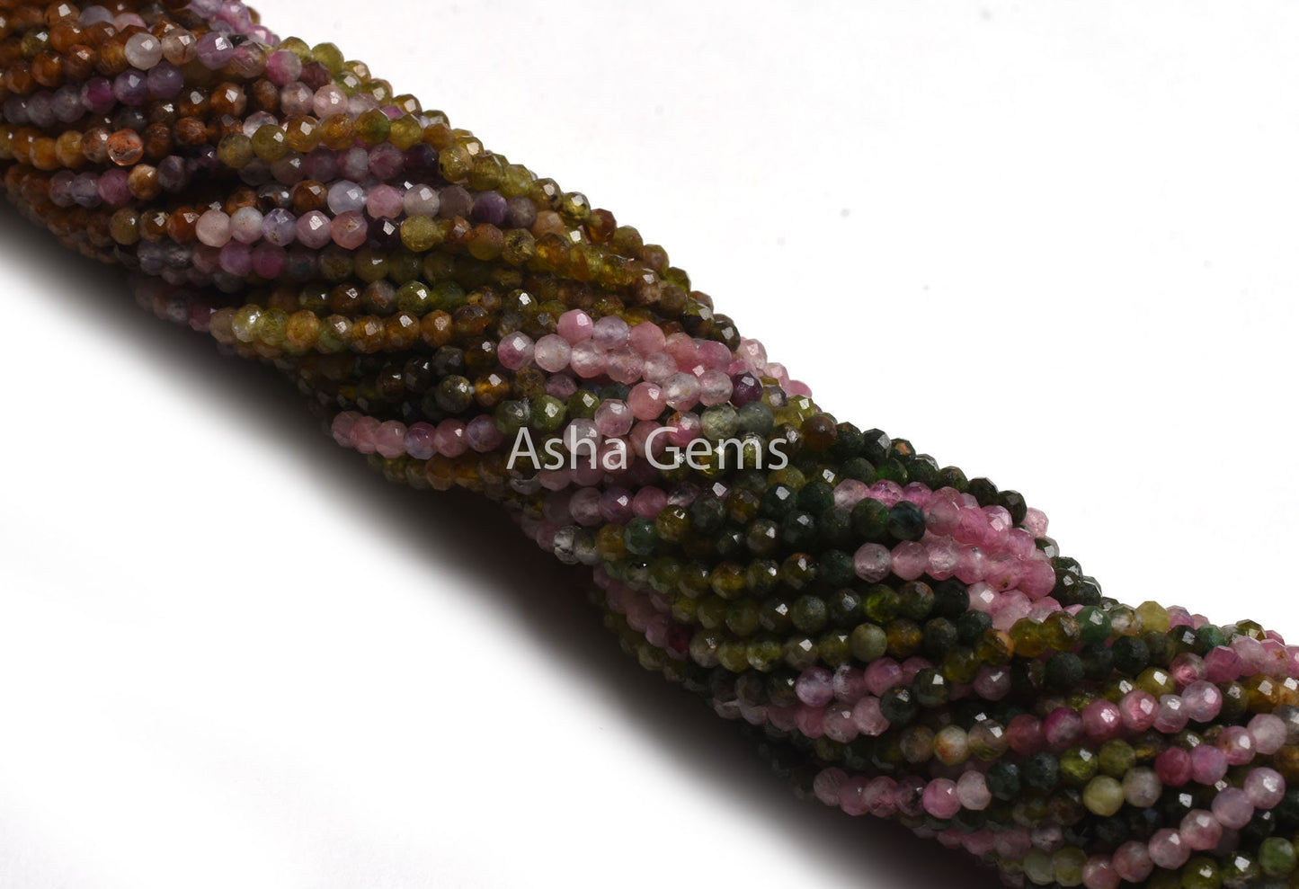 Natural Tourmaline Micro Cut Gemstone Beads,3 mm Multi Tourmaline Machine Cut Rondelle Shape Beads,12.5" Tourmaline Beads Jewelry Craft SALE