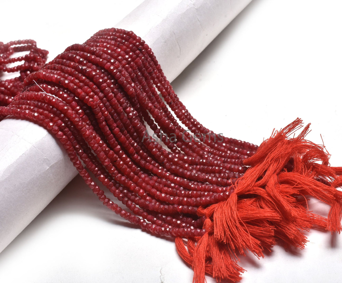 Beautiful Red Ruby Faceted Rondelle Shape Beads, Ruby Corundum Beads,3,3.5mm Ruby faceted Indian Cut Gemstone bead For Necklace Jewelry SALE