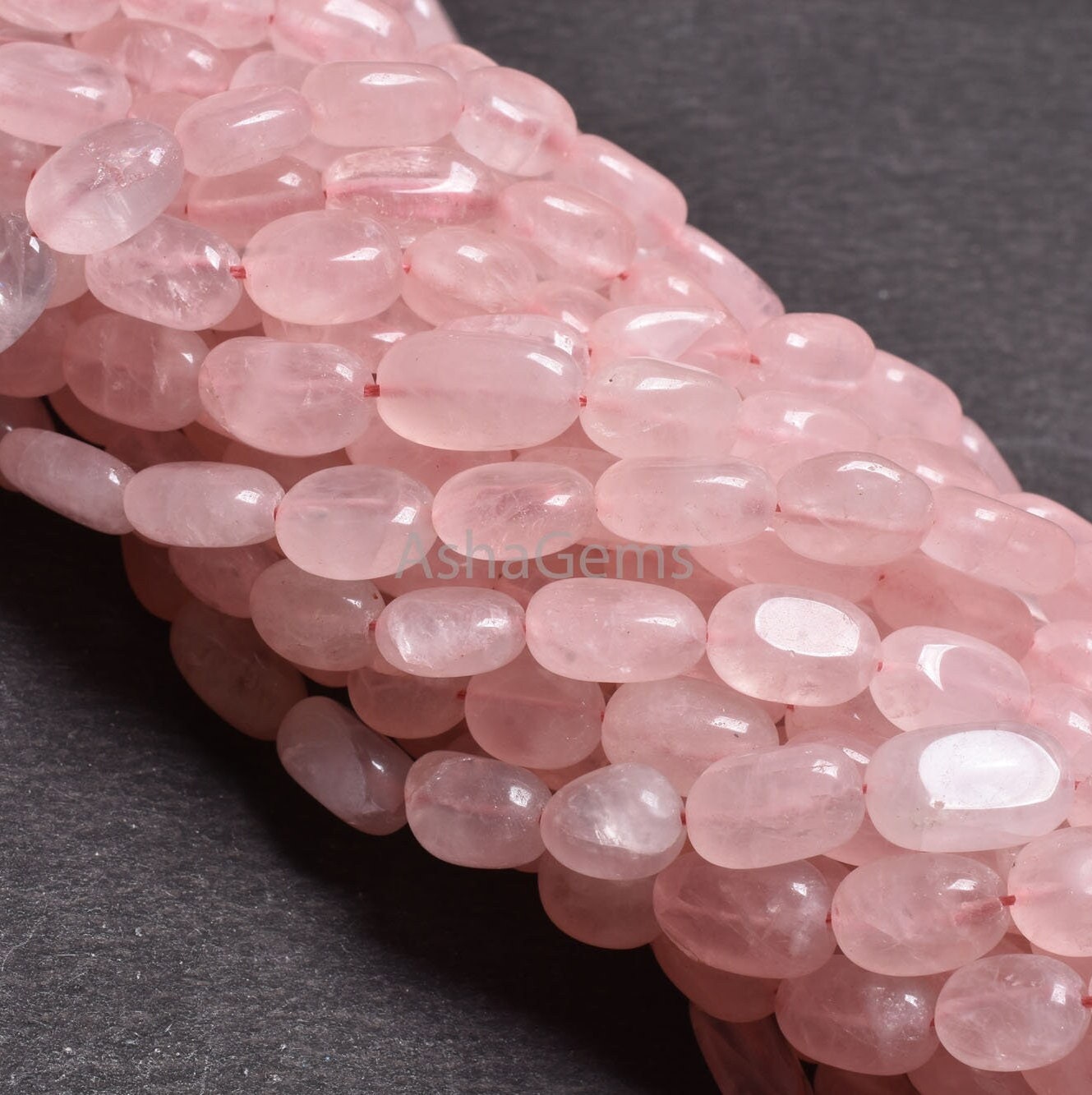 Pink Rose Quartz Smooth Oval Shape Beads,12" Strand Natural rose Quartz Handmade Uneven Oval Nugget Gemstone Loose Beads Jewelry Crafts SALE