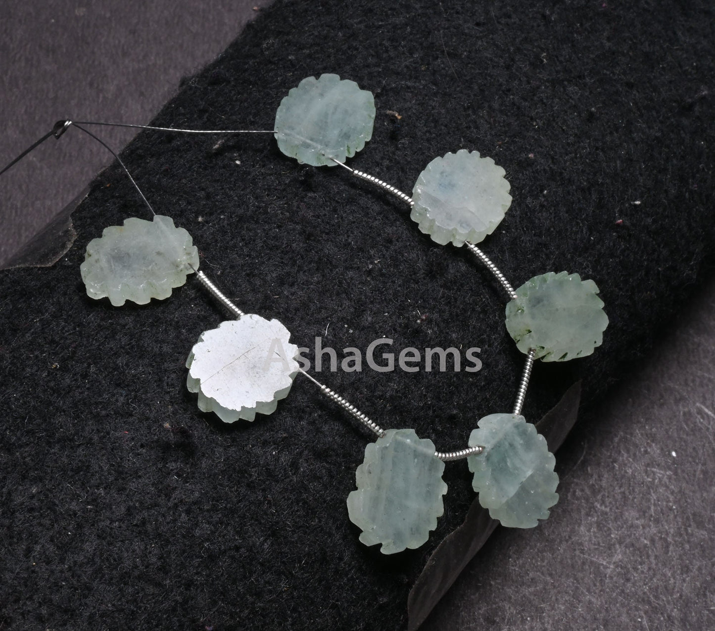 Beautiful Green Aventurine Fancy Flat Slice carving Gemstone Beads, Natural Aventurine Uneven Rough Slice handmade Carved Bead Jewelry Craft