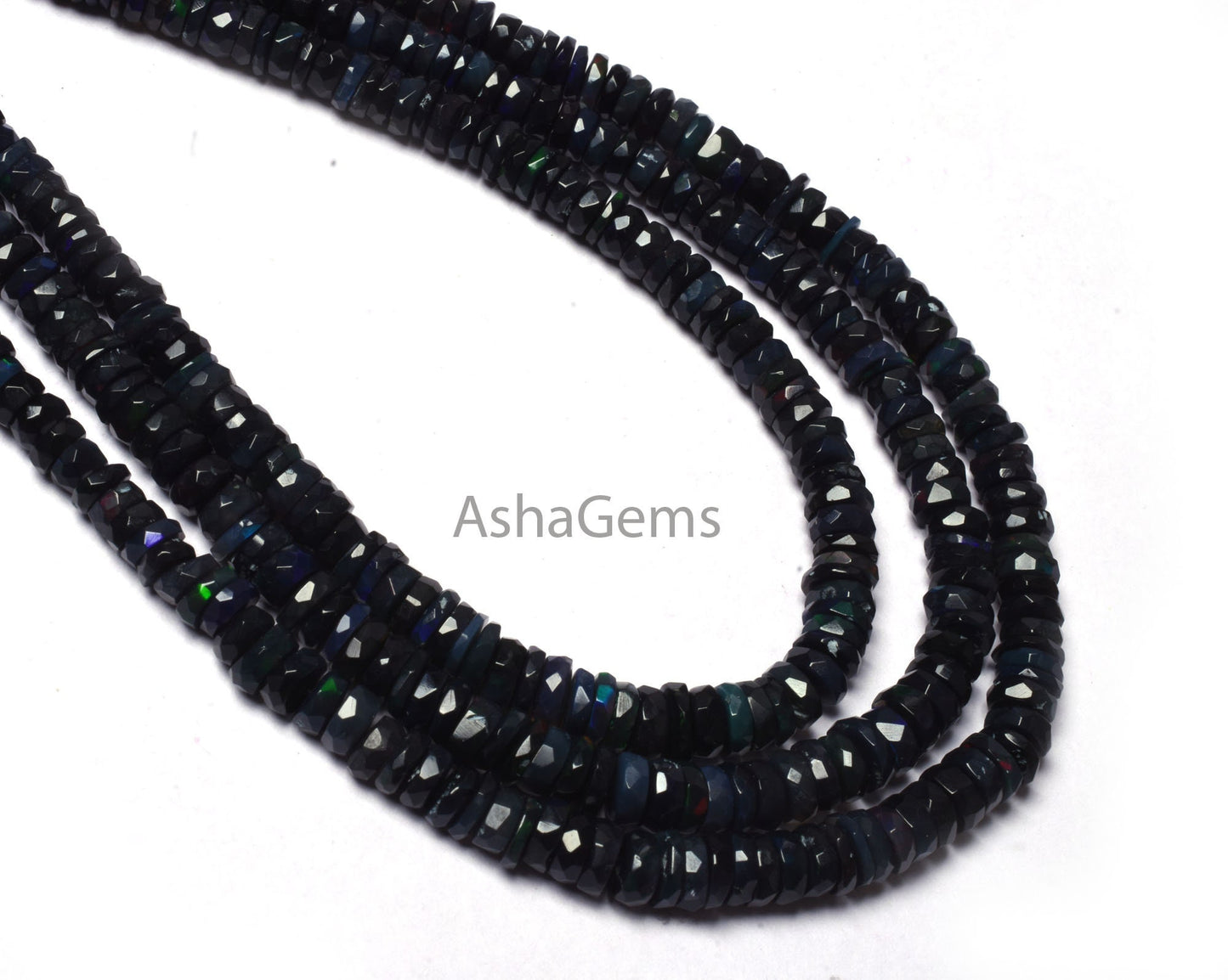 AAA Quality Blue Ethiopian Opal faceted tyre Gemstone Beads, Welo Flash Ethiopian Opal Tyre Beads, Opal faceted Tyre Beads Necklace Jewelry