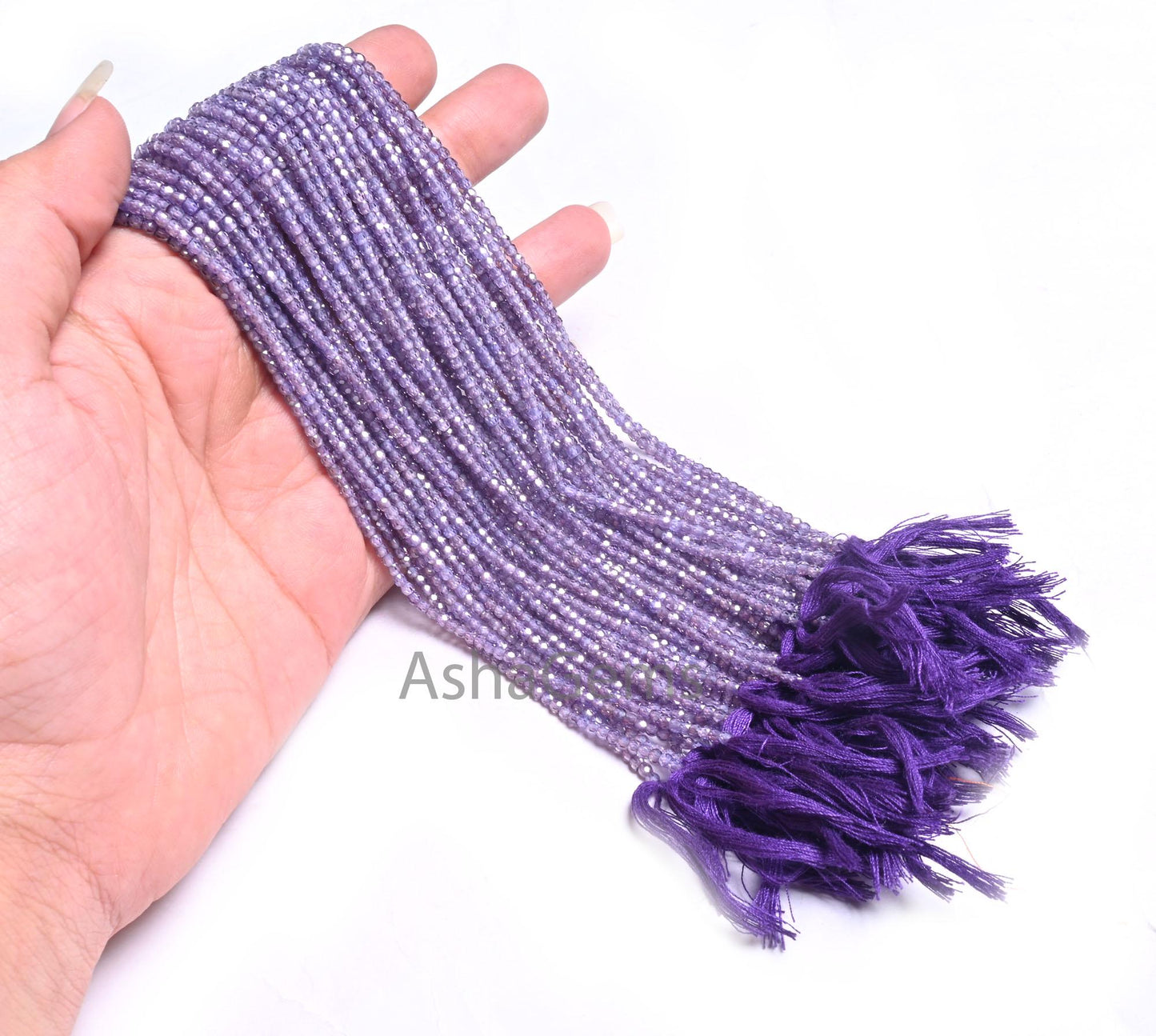 2.4 mm Beautiful Purple Blue Zircon Micro Cut Gemstone Beads, AAA Light Purple Cubic Zircon faceted Rondelle Beads Jewelry Making Craft SALE