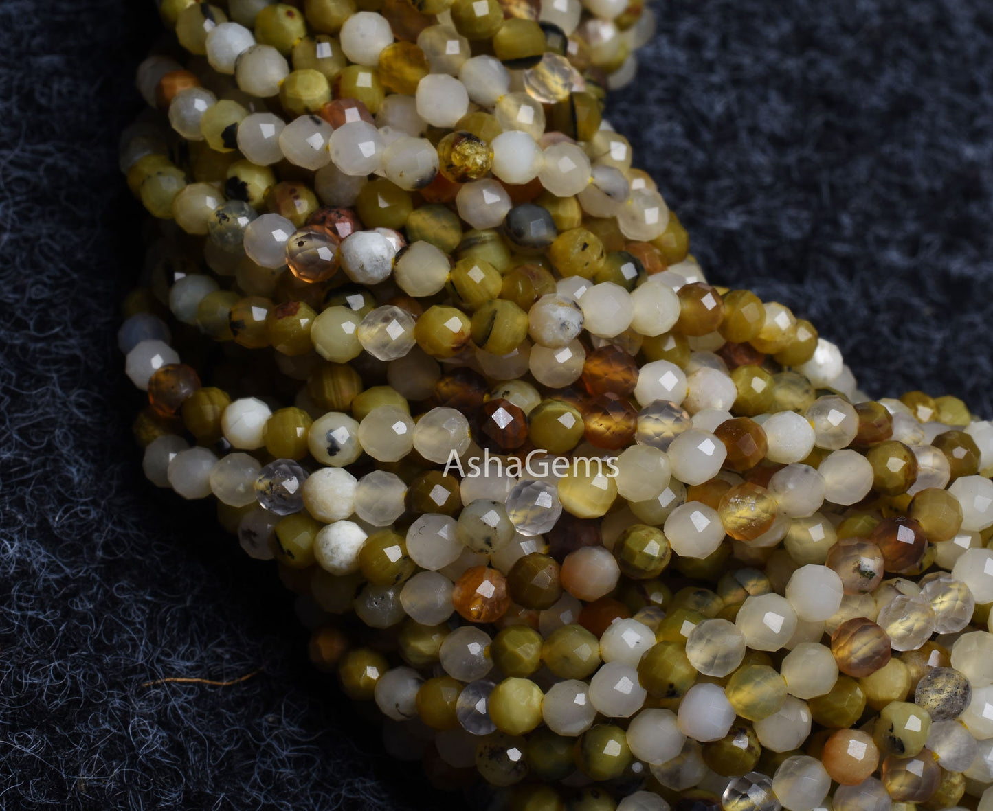 Beautiful Multi Yellow Green Opal Faceted Rondelle Gemstone Beads,3 mm Opal Micro Faceted Beads, Multi Opal Machine Cut Beads Jewelry Crafts