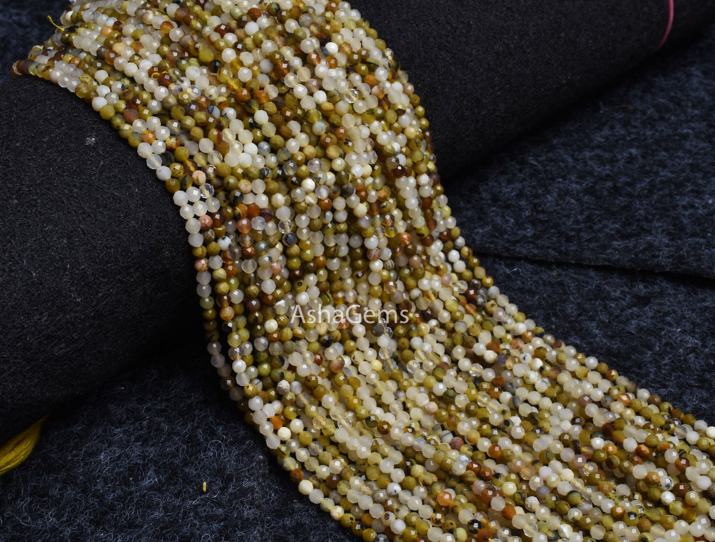 Beautiful Multi Yellow Green Opal Faceted Rondelle Gemstone Beads,3 mm Opal Micro Faceted Beads, Multi Opal Machine Cut Beads Jewelry Crafts