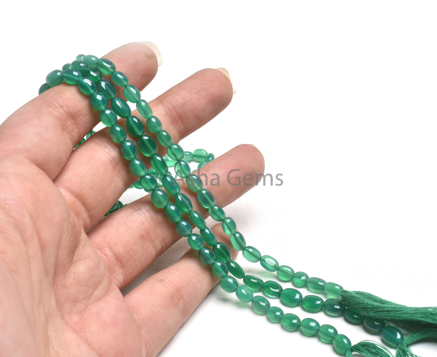Green Onyx Smooth Handmade Oval Shape Gemstone Beads, Beautiful Green Onyx Oval Beads,12.5" Strand Onyx Beads Necklace Jewelry Making Crafts