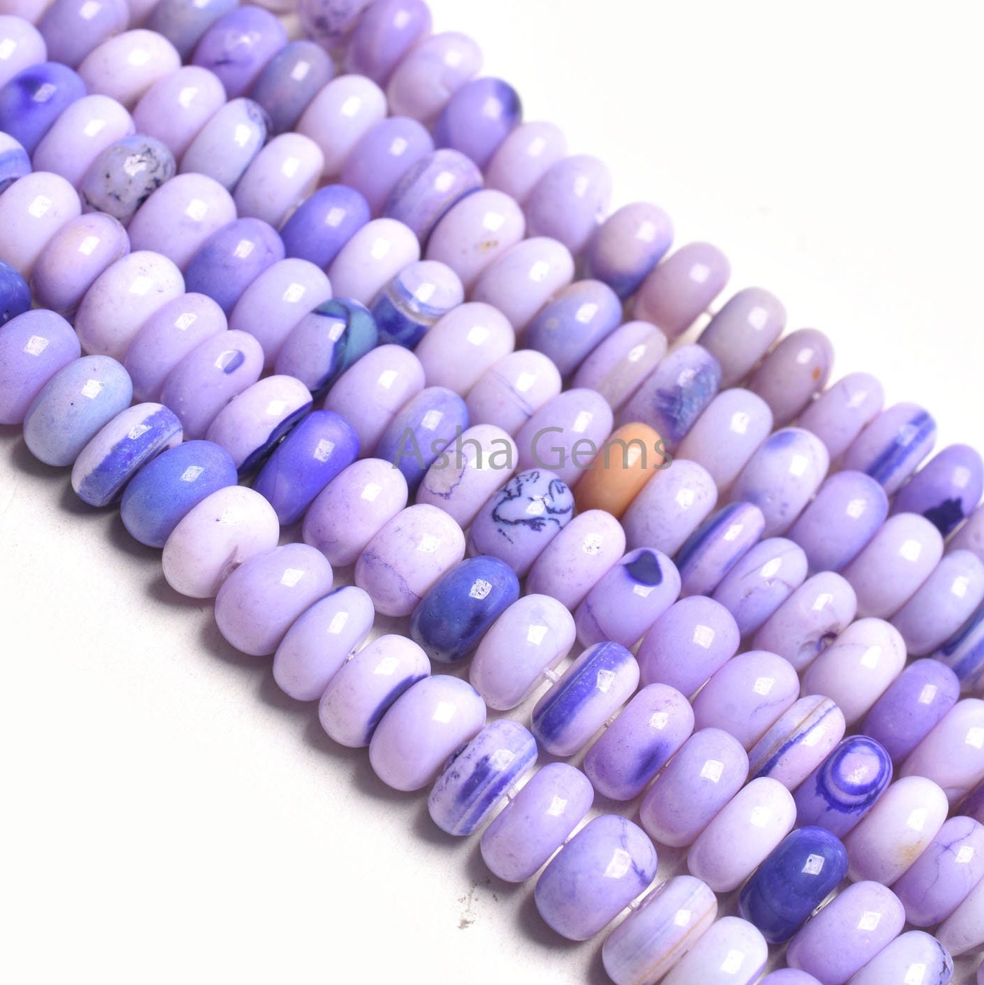 9 mm Shaded Purple Blue Opal Smooth Rondelle Shape Beads,16"Strand Opal Beads, Lavender Opal Plain Handmade Gemstone Bead Jewelry Craft SALE