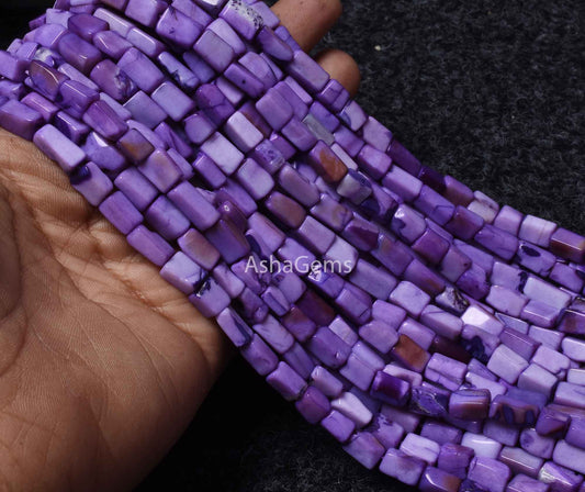 Beautiful purple opal smooth Rectangle shape beads,13" Strand Charoite color Opal Plain Handmade rectangle Beads Opal Beads For Jewelry SALE