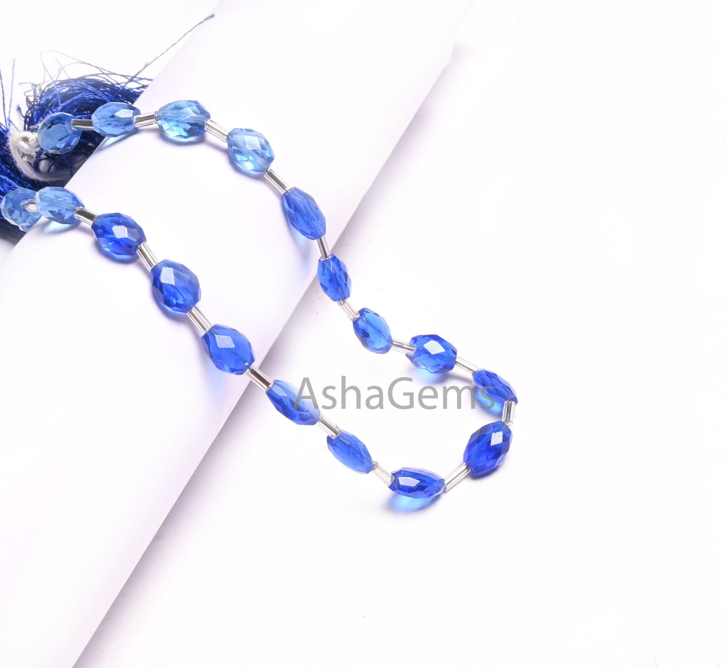 AAA Quality Shaded Blue Hydro Oval Shape Checker Cut Beads,10" Blue Quartz Hydro faceted fancy Oval Briolette handmade Beads Jewelry Crafts