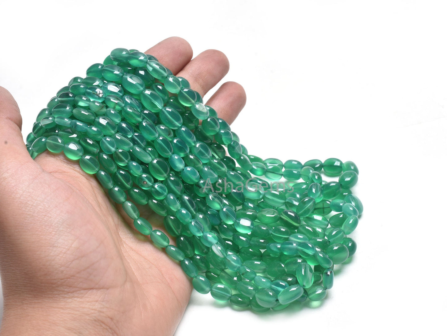 16" Strand Green Onyx Smooth Oval shape gemstone Beads, Fine Green Onyx Plain Handmade Oval Straight Drill Beads, Onyx Beads Jewelry Crafts