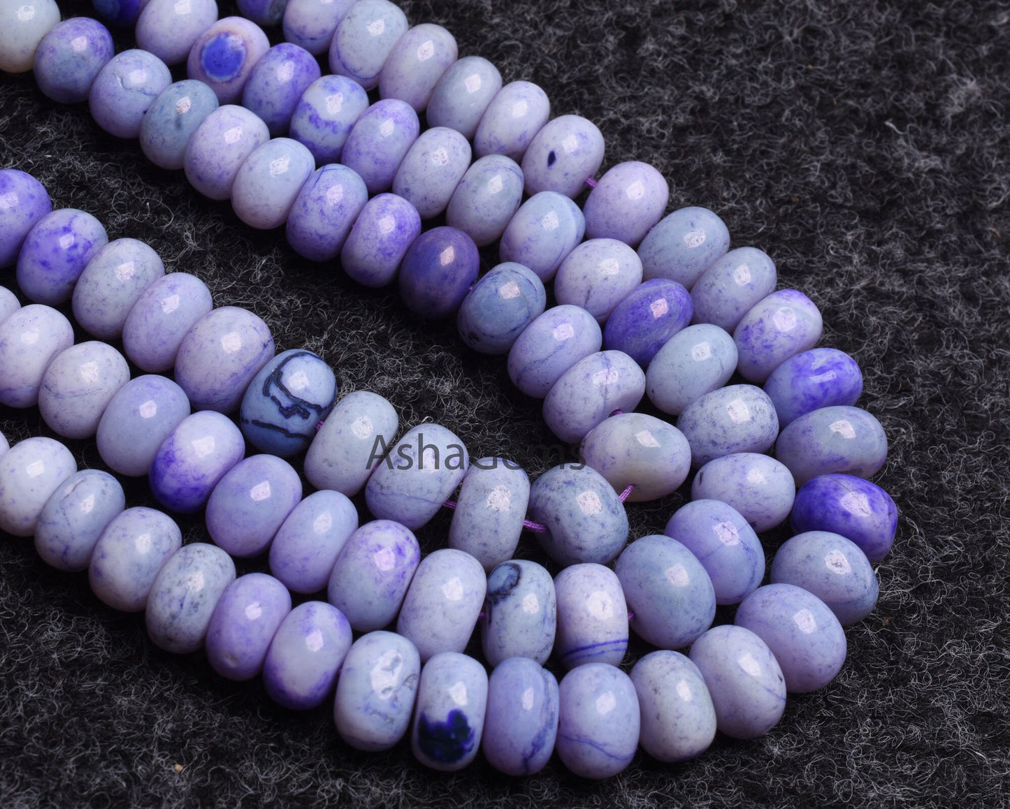 Shaded Blue Opal Smooth Rondelle Shape Beads, Beautiful Blue Opal Plain Gemstone Beads,8-11 mm Handmade Opal Bead Jewelry Making Sale