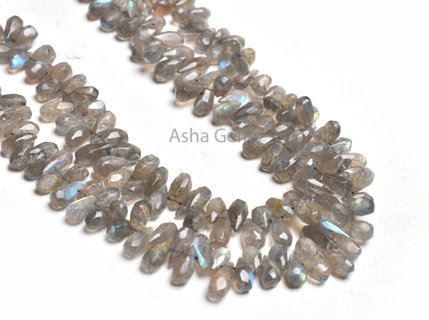 Natural Labradorite Fancy Long Drops Faceted Handcut Gemstone Beads,11"Flashy Multi Fire labradorite Teardrop Handmade Beads Jewelry makings