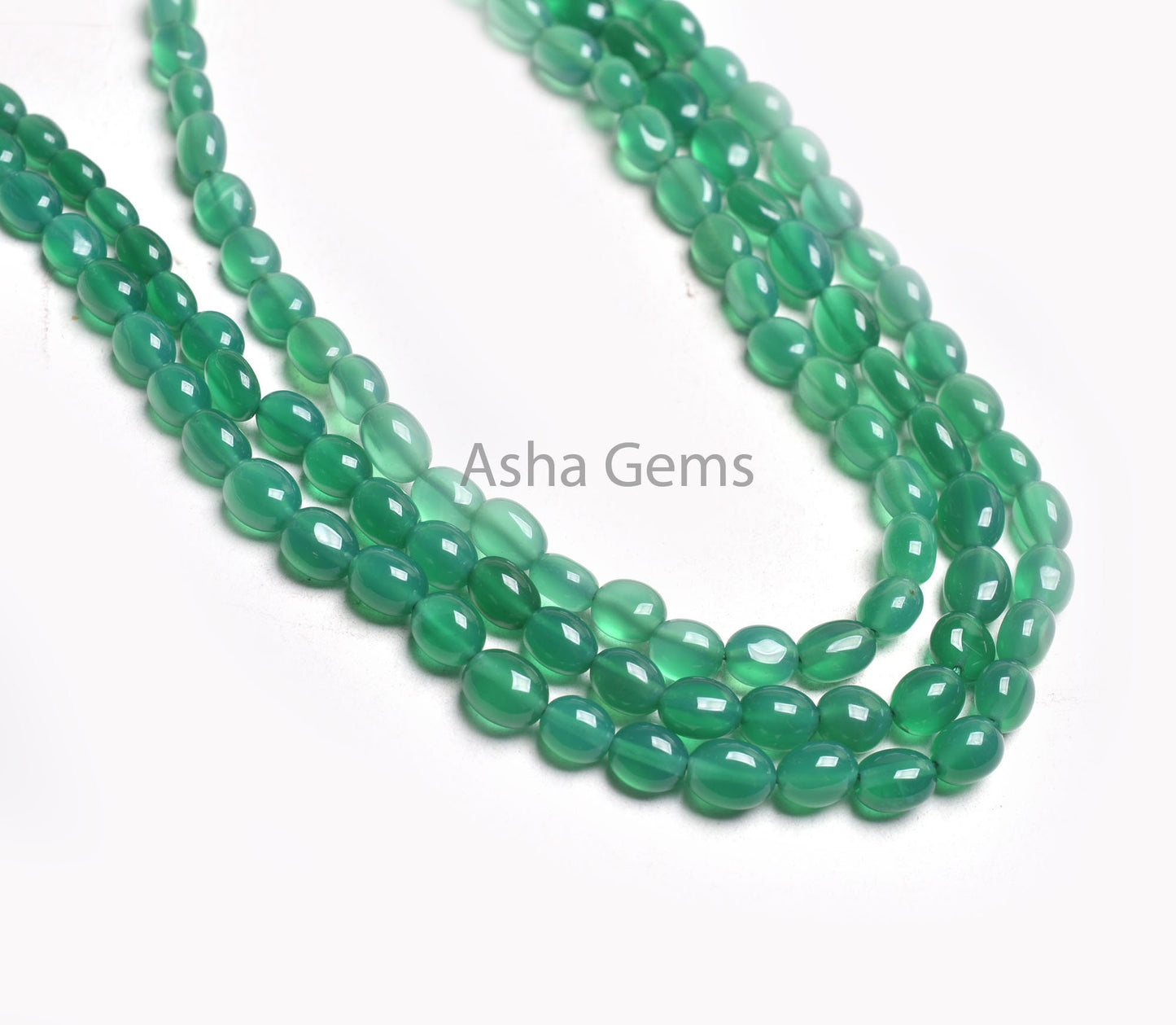 Green Onyx Smooth Handmade Oval Shape Gemstone Beads, Beautiful Green Onyx Oval Beads,12.5" Strand Onyx Beads Necklace Jewelry Making Crafts