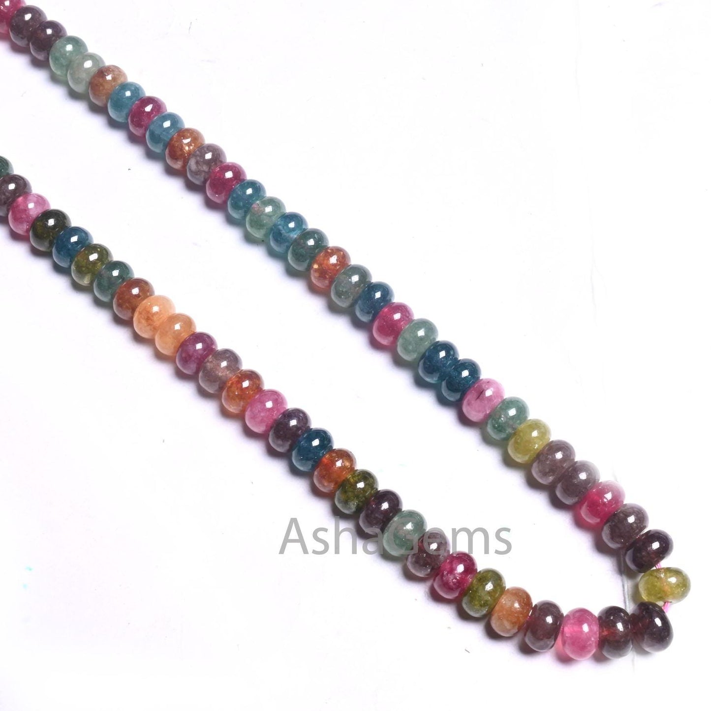 8 mm Beautiful Tourmaline Color jade Quartz Smooth Rondelle Beads,15" Fine Multi Color Shaded Tourmaline Quartz Gemstone Beads Jewelry Craft (AG 12318)