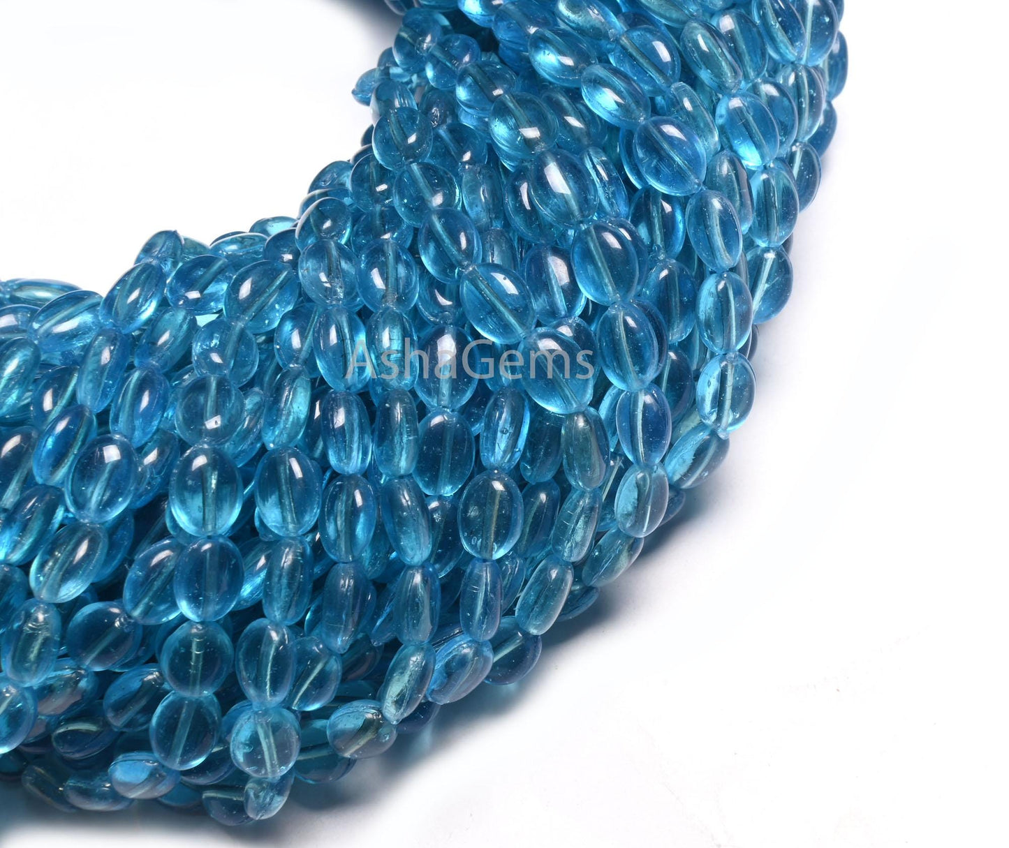 13.5" Fine Quality Blue Topaz Color Hydro Smooth Oval Shape Beads,5.5-7.5 mm Blue Hydro Plain Oval Handmade Beads Jewelry Making Crafts SALE