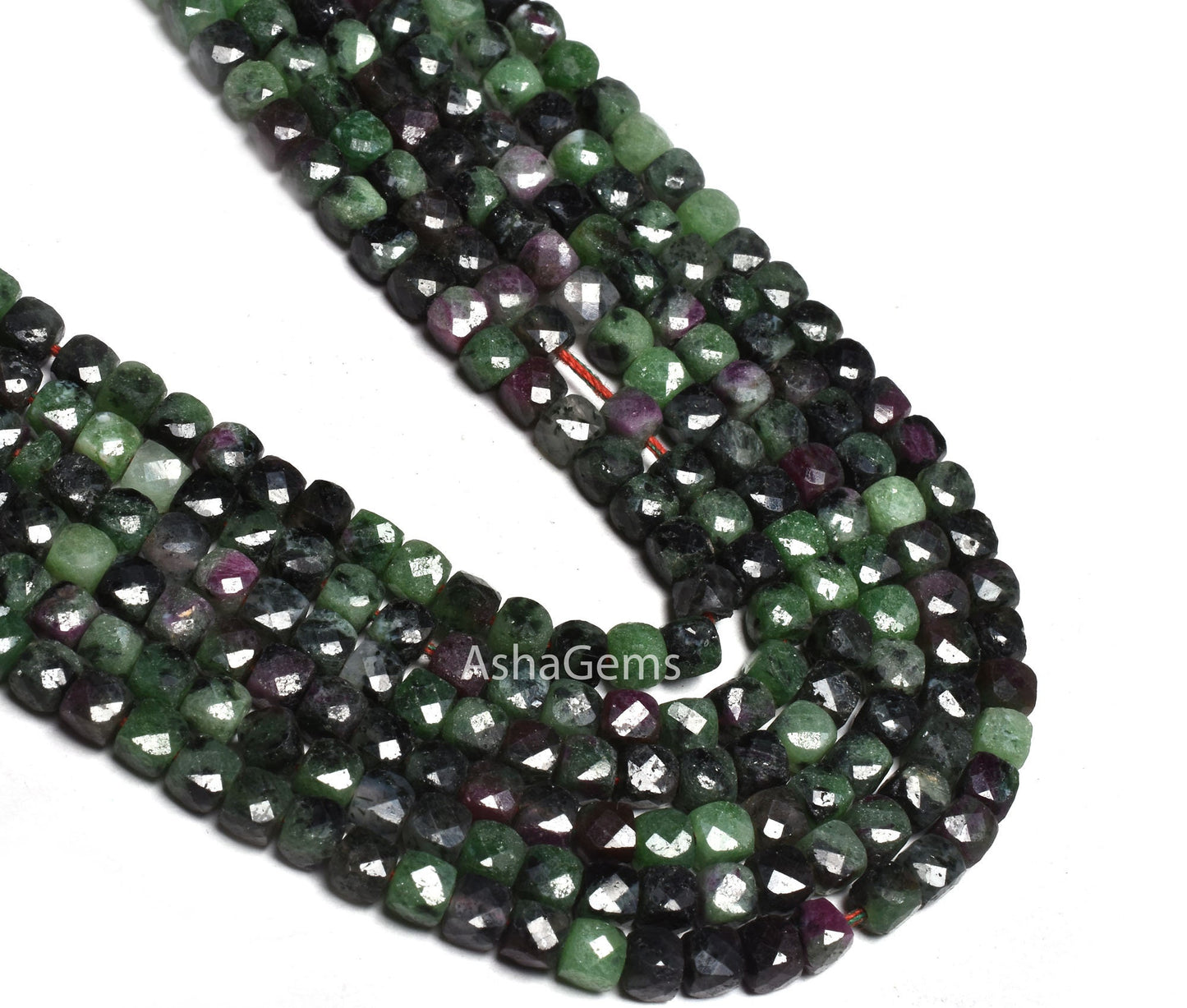 Beautiful Ruby Zoisite Faceted Cube Box Beads, Natural Ruby Zoisite 3D Cube Box Beads,Green Ruby Zoisite Faceted Bedas Tiny, Jewelry Crfats