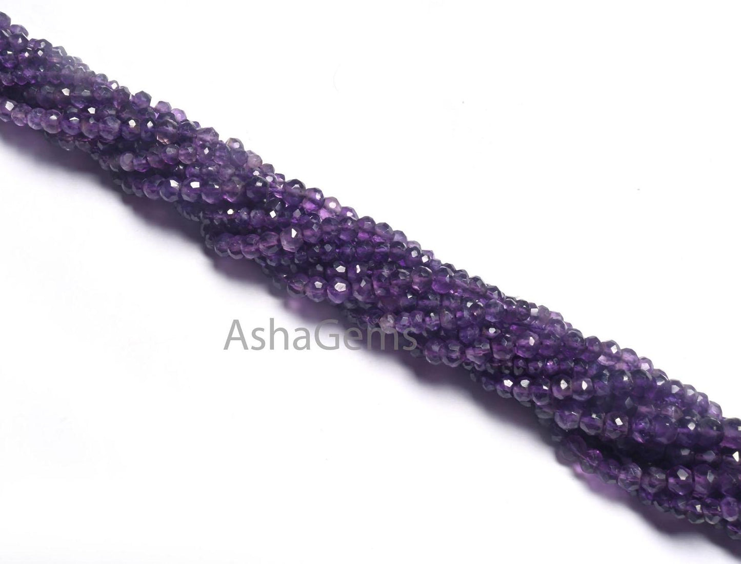 Fine Quality African Amethyst Faceted Rondelle Shape Beads,13"Natural Purple Amethyst Indian Machine Cut Gemstone Amethyst Bead Jewelry SALE