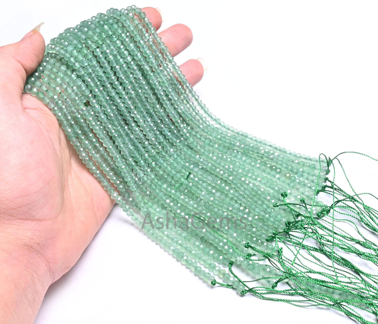 4.5 mm Beautiful Light Green Jade Quartz Faceted Gemstone Beads, Fine Green Jade Machine Cut Rondelle Beads, Jade Beads Jewelry Crafts SALE