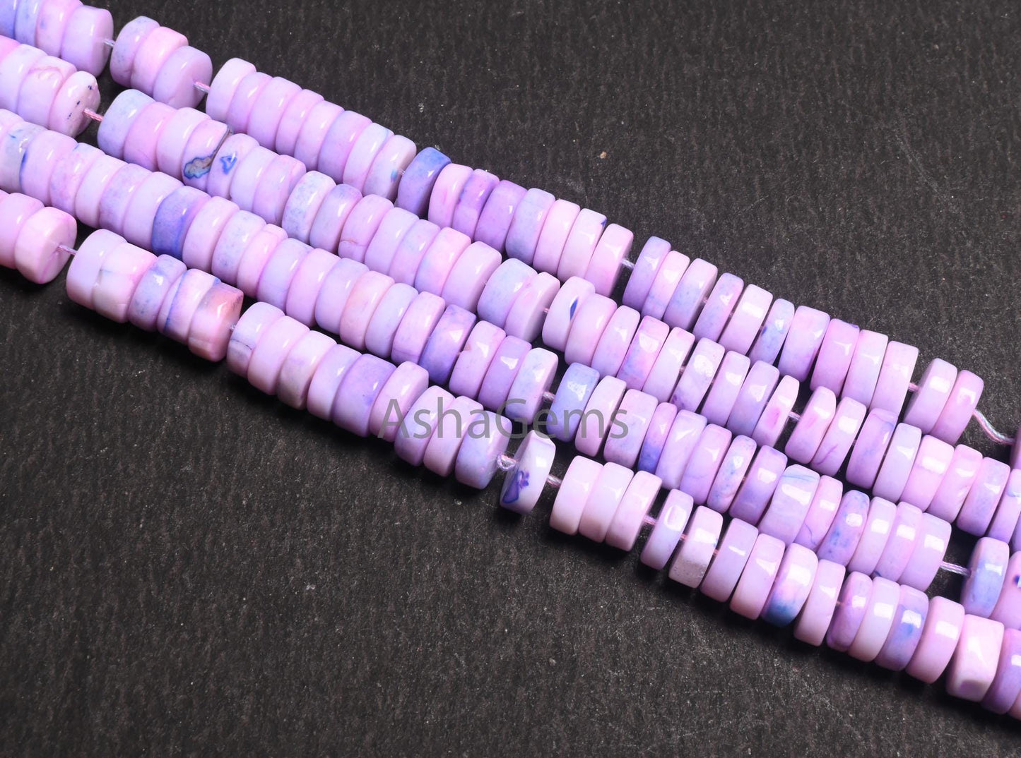 Beautiful Lavender Pink Shaded Opal Handmade Flat Tyre Beads,8mm Opal Beads, Lavender Opal Smooth Heishi Tyre Bead Jewelry Making Craft SALE