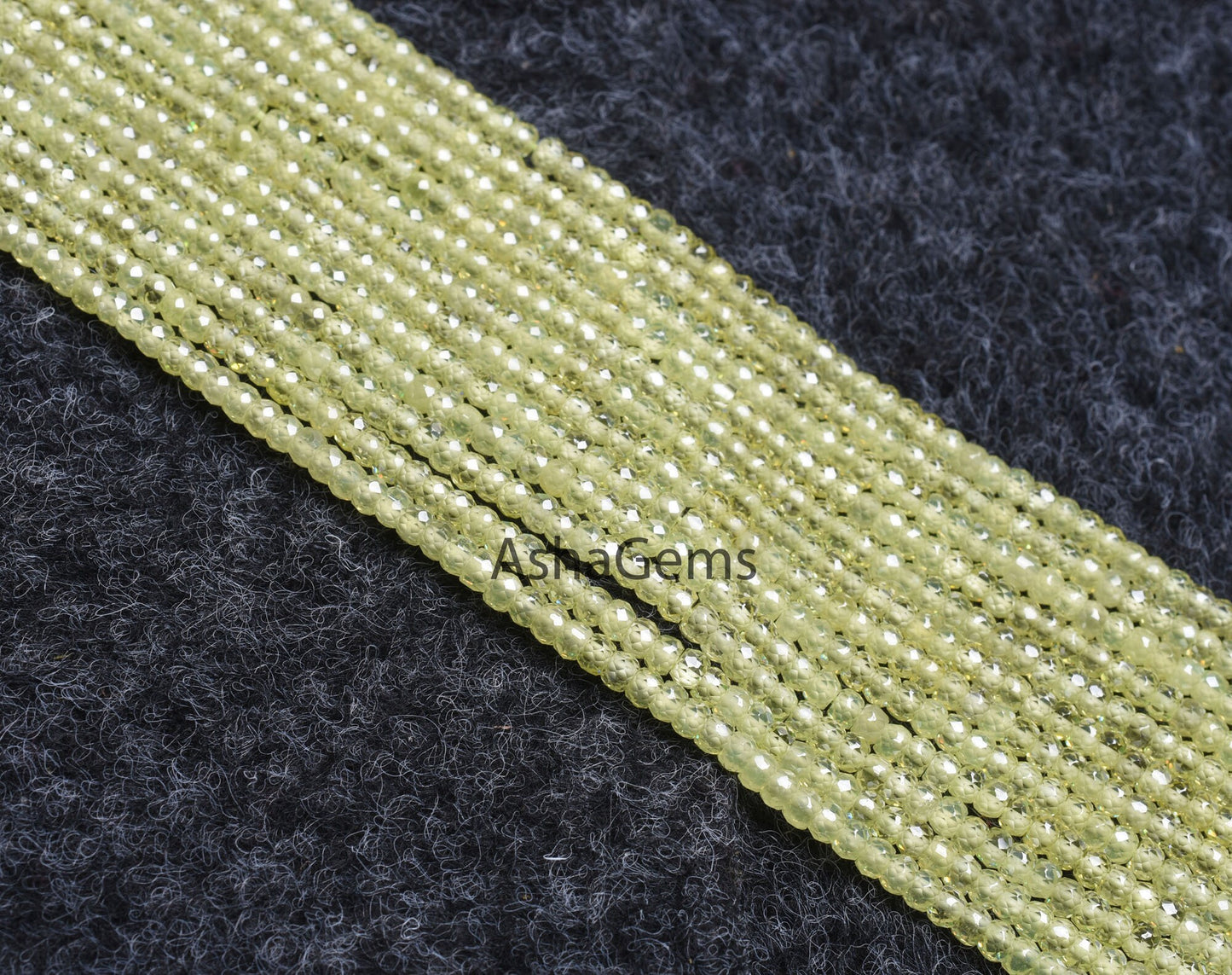 Beautiful Light Green Zircon Micro Faceted Gemstone Beads 3 mm, AAA Cubic Zircon Bead, Pistachios green Machine Cut Beads,13" Strand Jewelry