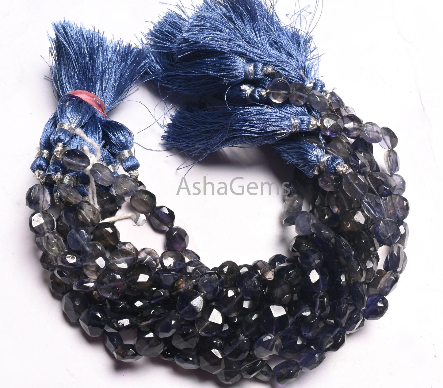 Fine Shaded Blue Iolite Faceted Coin Shape Gemstone Beads, Natural Iolite Handmade Coin Indian Cut Iolite Bead For Jewelry Making Craft SALE